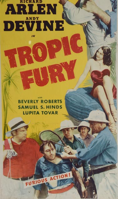Original 1952 "Tropic Fury" One-Sheet Theatrical Poster