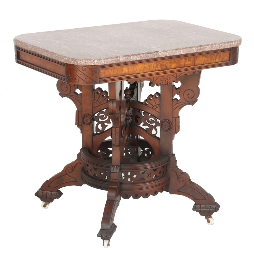 Antique Victorian Marble Top Table