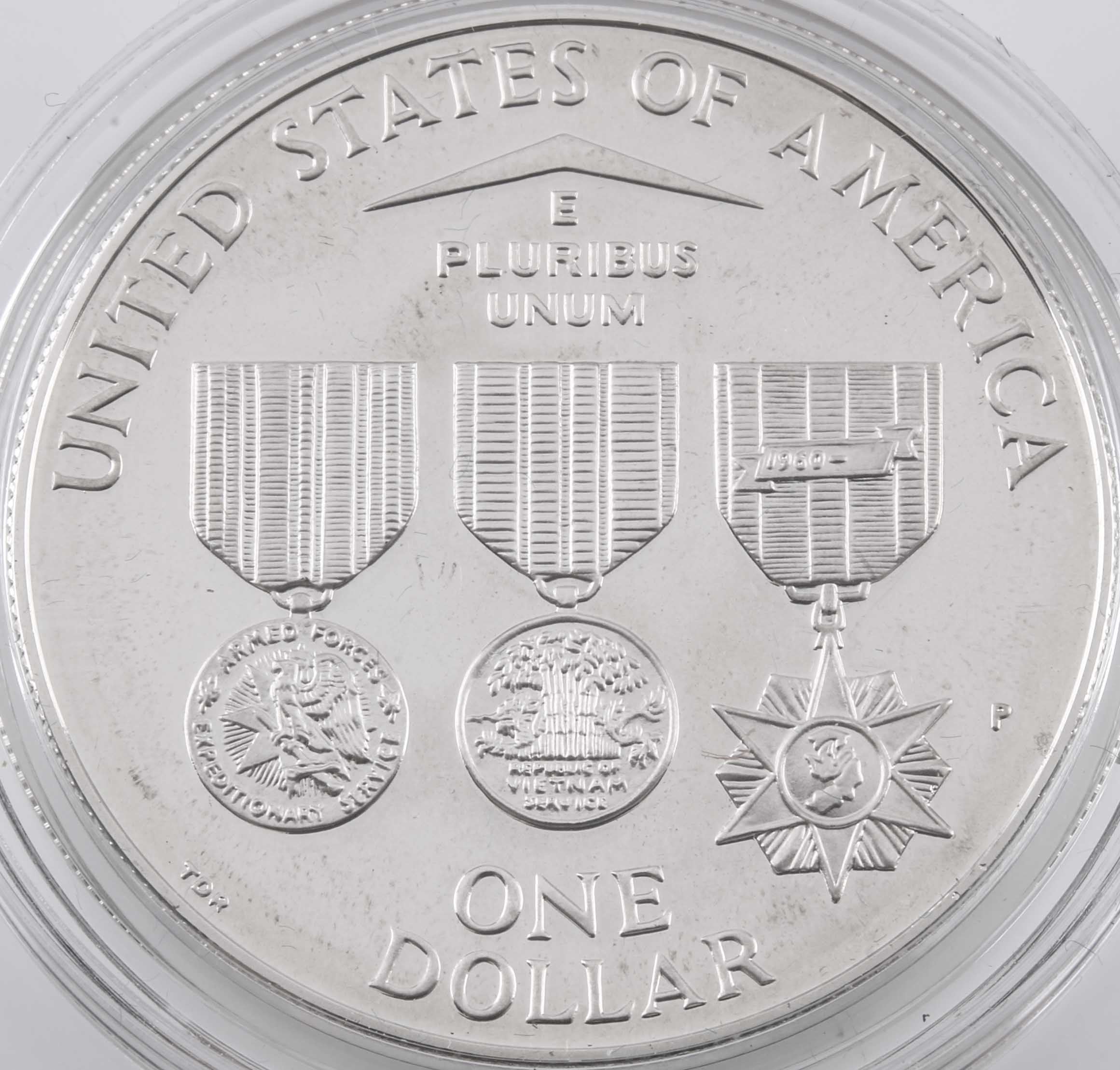 Set of Three U.S. Veterans Commemorative Proof Silver Dollars
