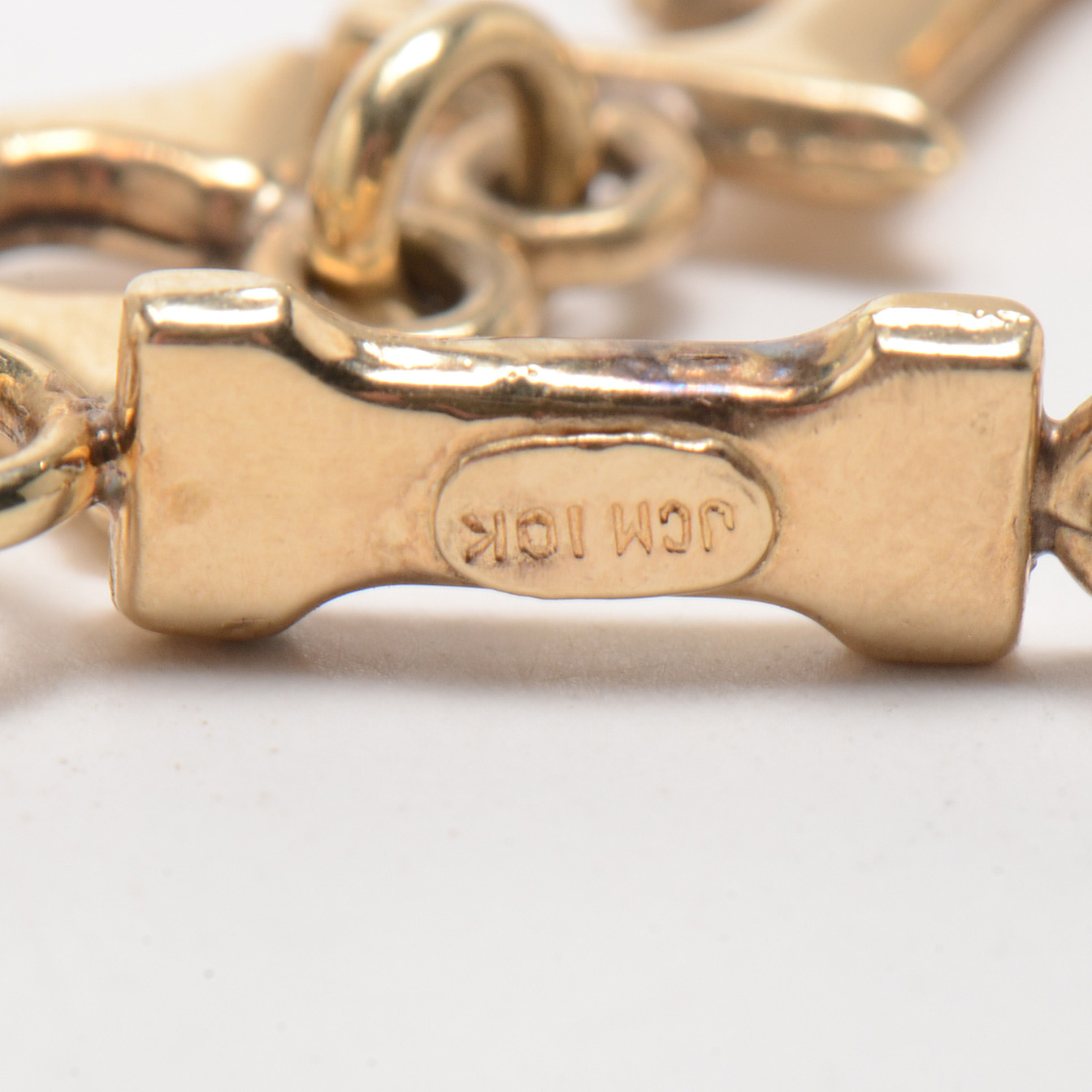 10K Yellow Gold "I Love You" Linked Bracelet