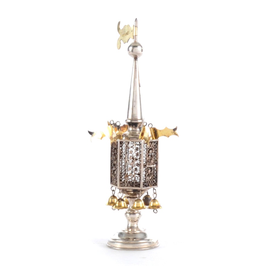 19th Century Russian Silver Spice Tower