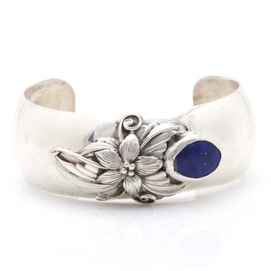 Carol Felley Sterling Silver Lapis Lazuli Cuff Bracelet