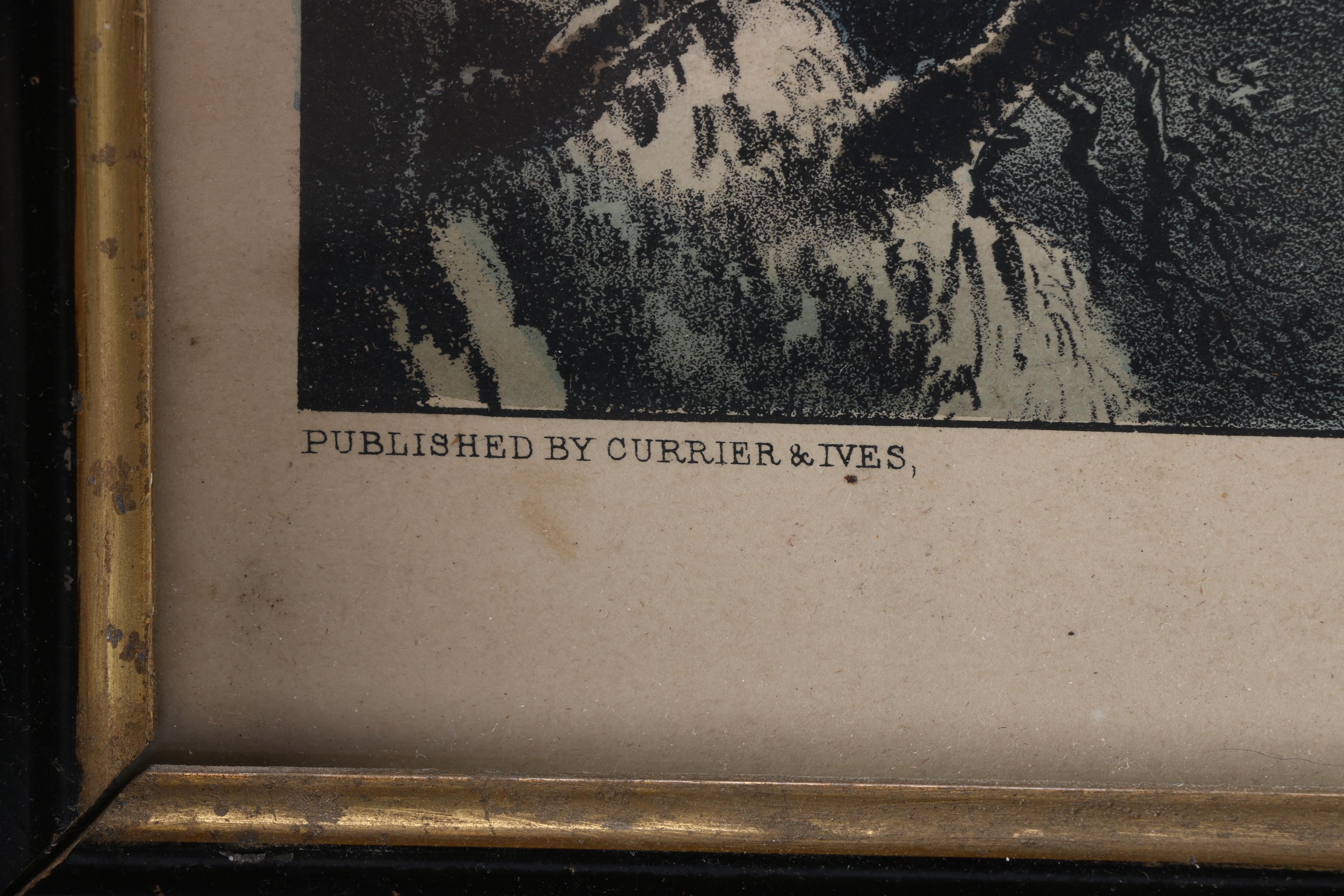 Currier & Ives Lithograph "Skating Scene - Moonlight"