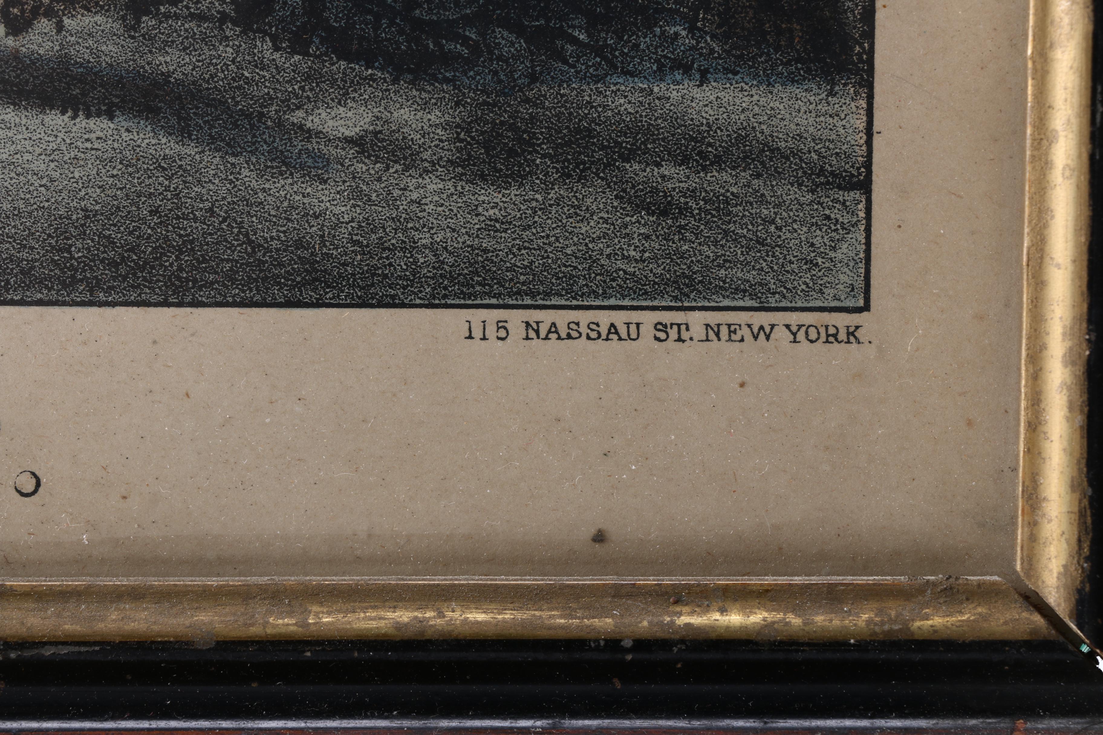 Currier & Ives Lithograph "Skating Scene - Moonlight"