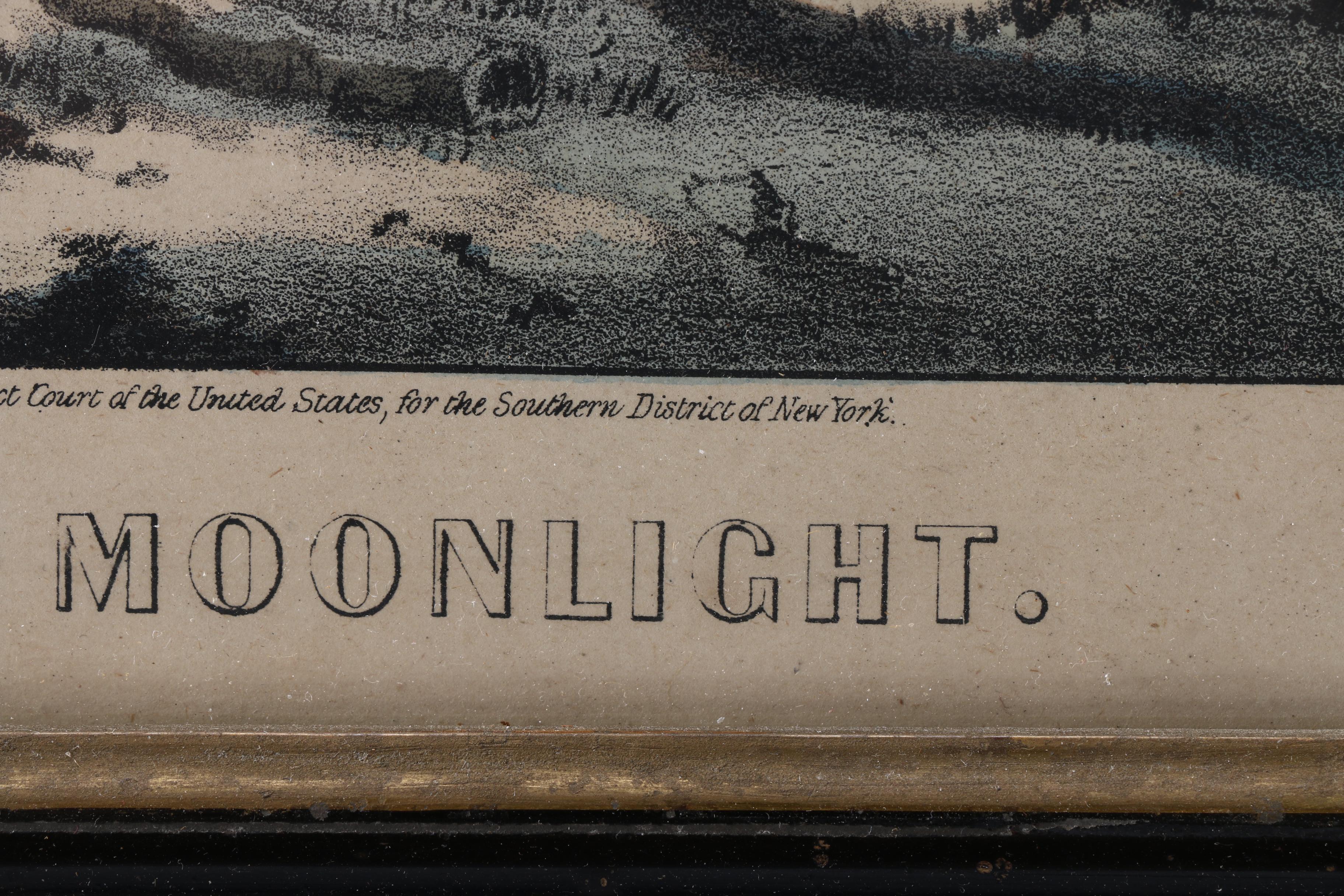 Currier & Ives Lithograph "Skating Scene - Moonlight"