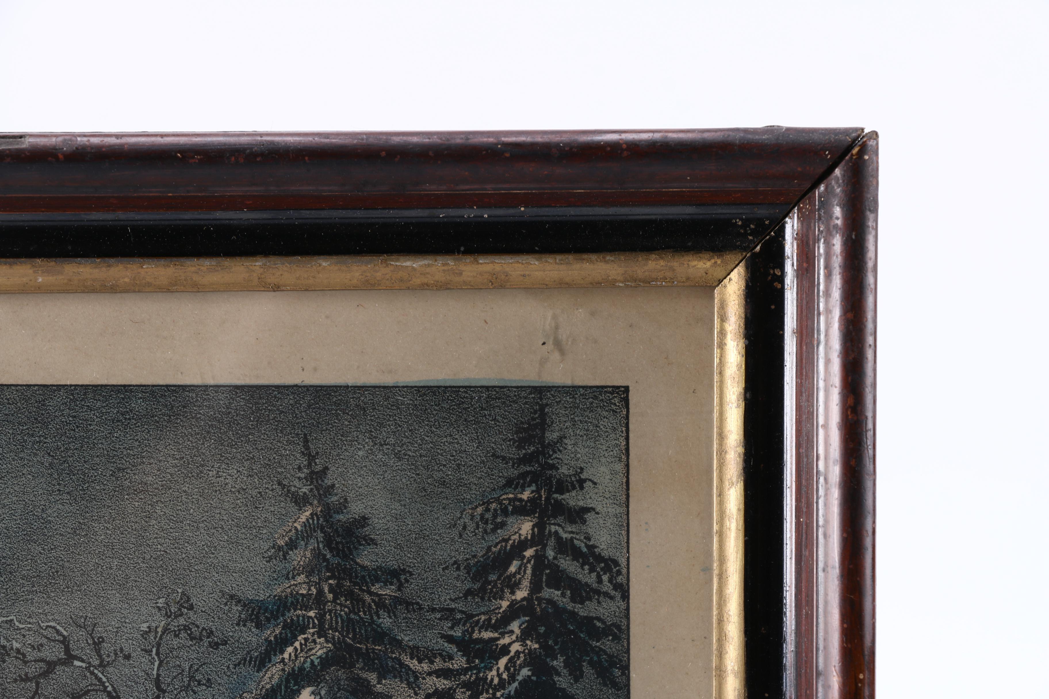 Currier & Ives Lithograph "Skating Scene - Moonlight"