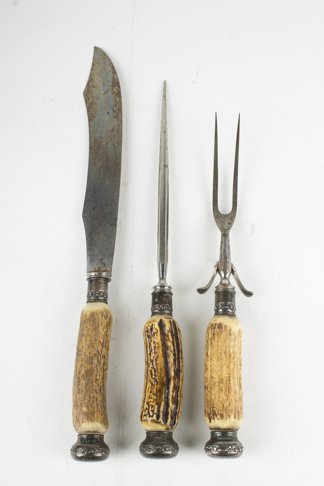 Antler Handled Monogrammed Meat Carving Tools