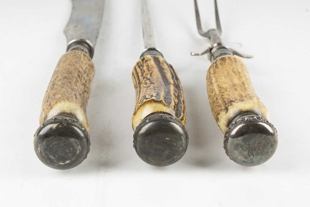 Antler Handled Monogrammed Meat Carving Tools