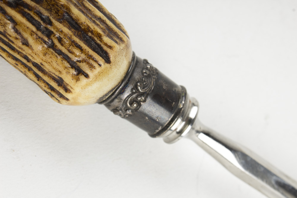 Antler Handled Monogrammed Meat Carving Tools