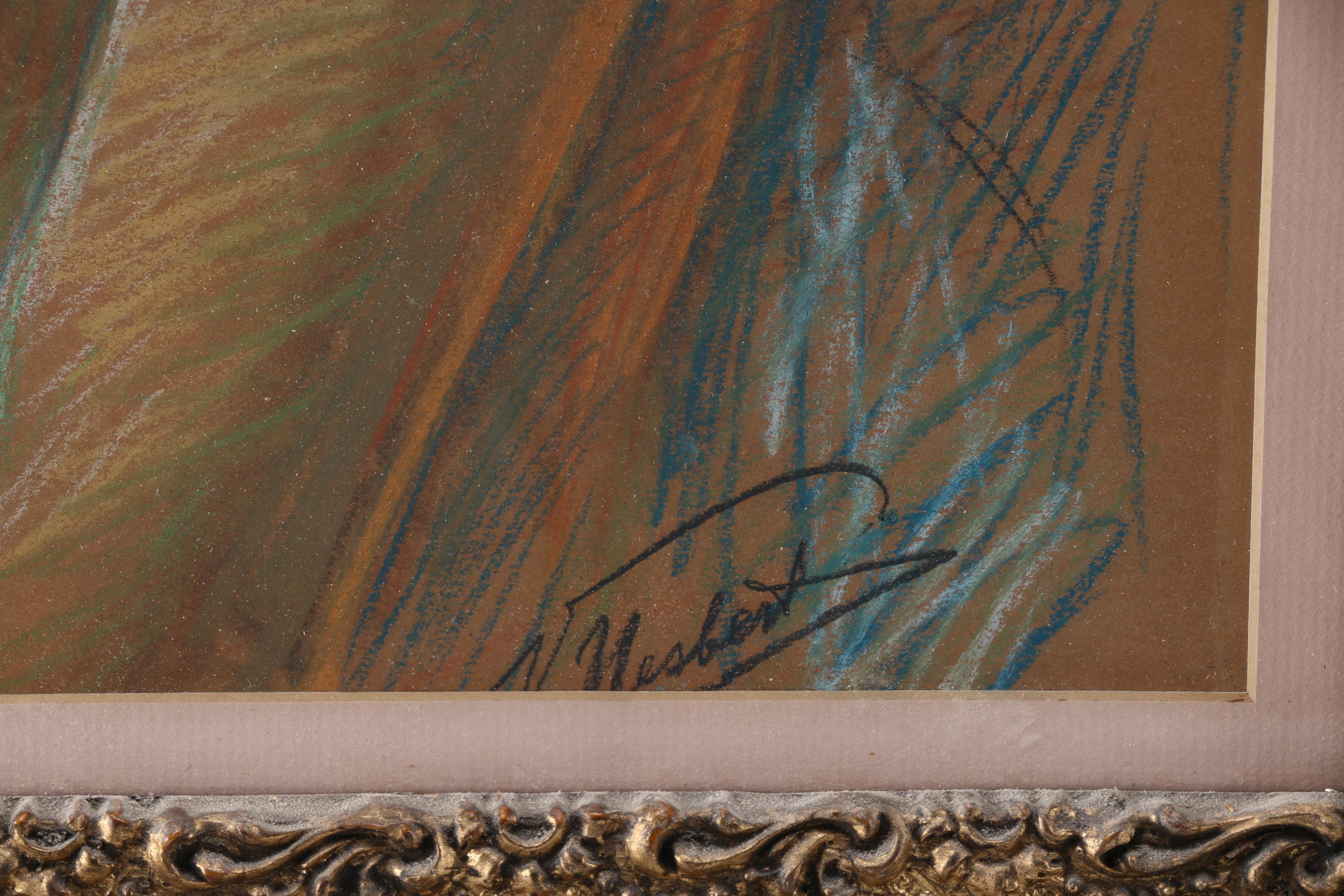 Vincent Nesbert Pastel Drawing of Figure Study