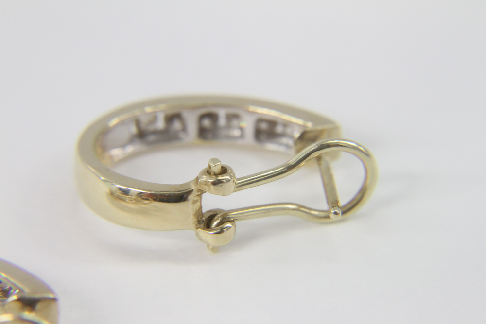 14K Yellow Gold and Diamond Earrings