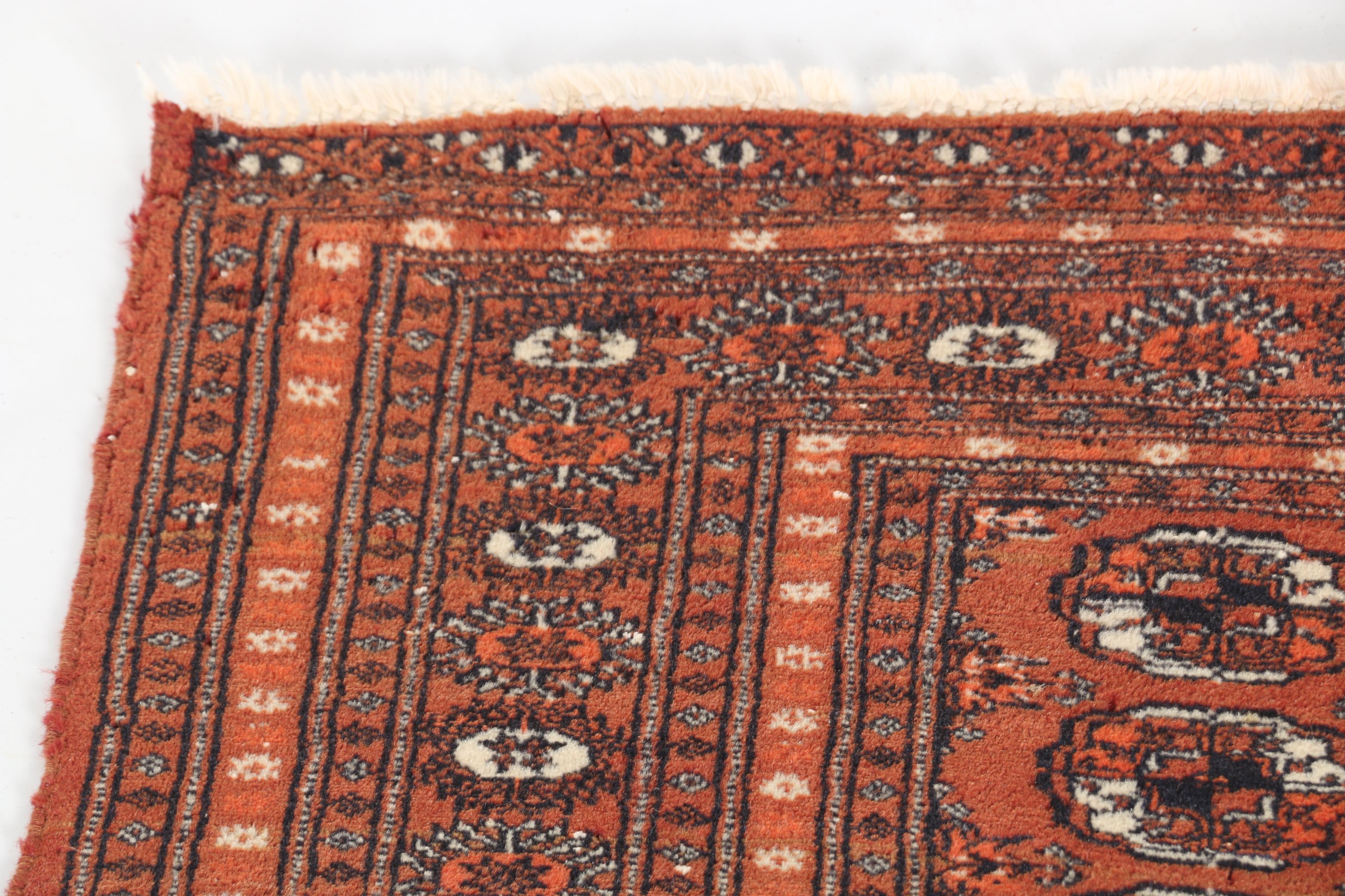 Hand-Knotted Turkmen Bokhara Area Rug