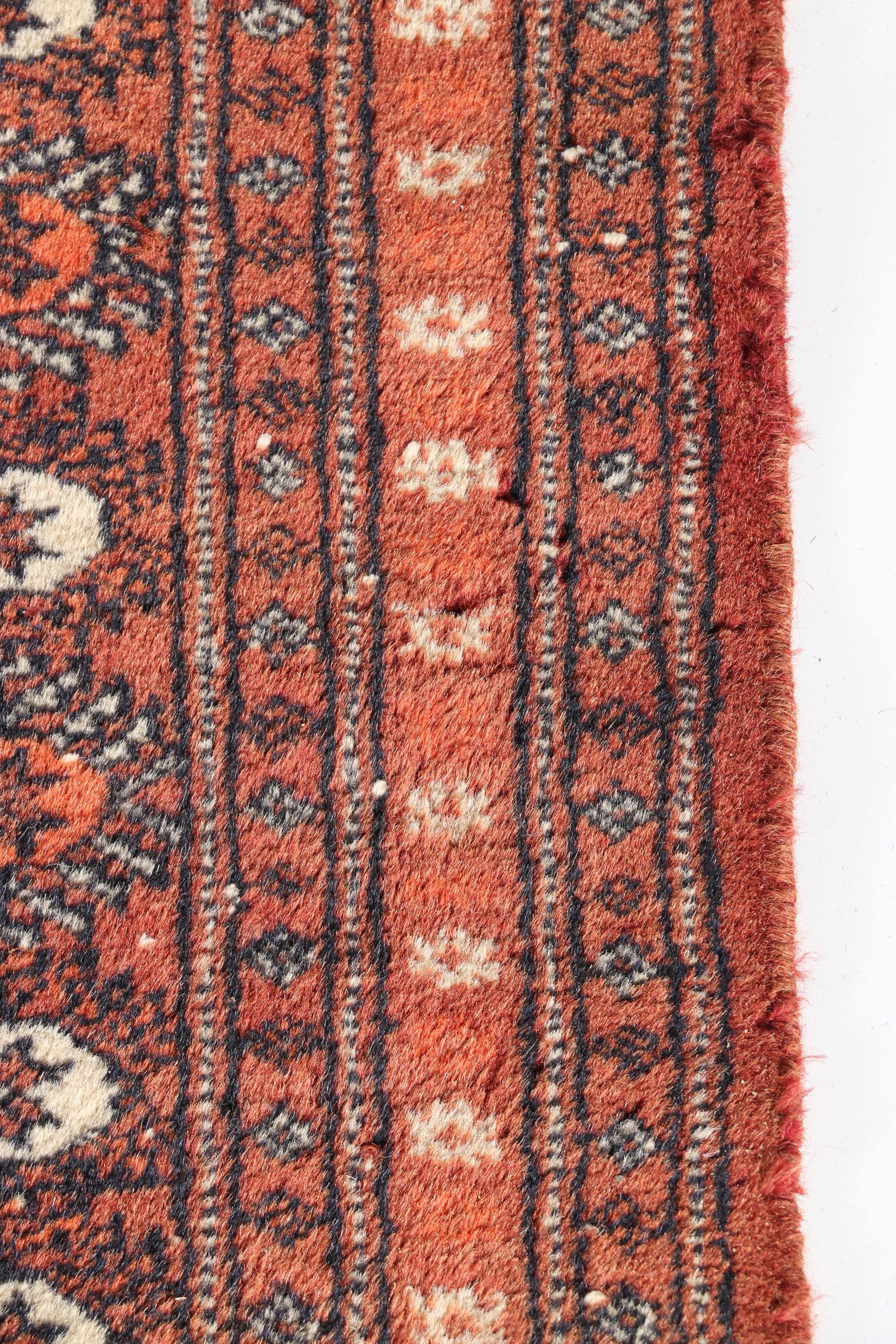 Hand-Knotted Turkmen Bokhara Area Rug