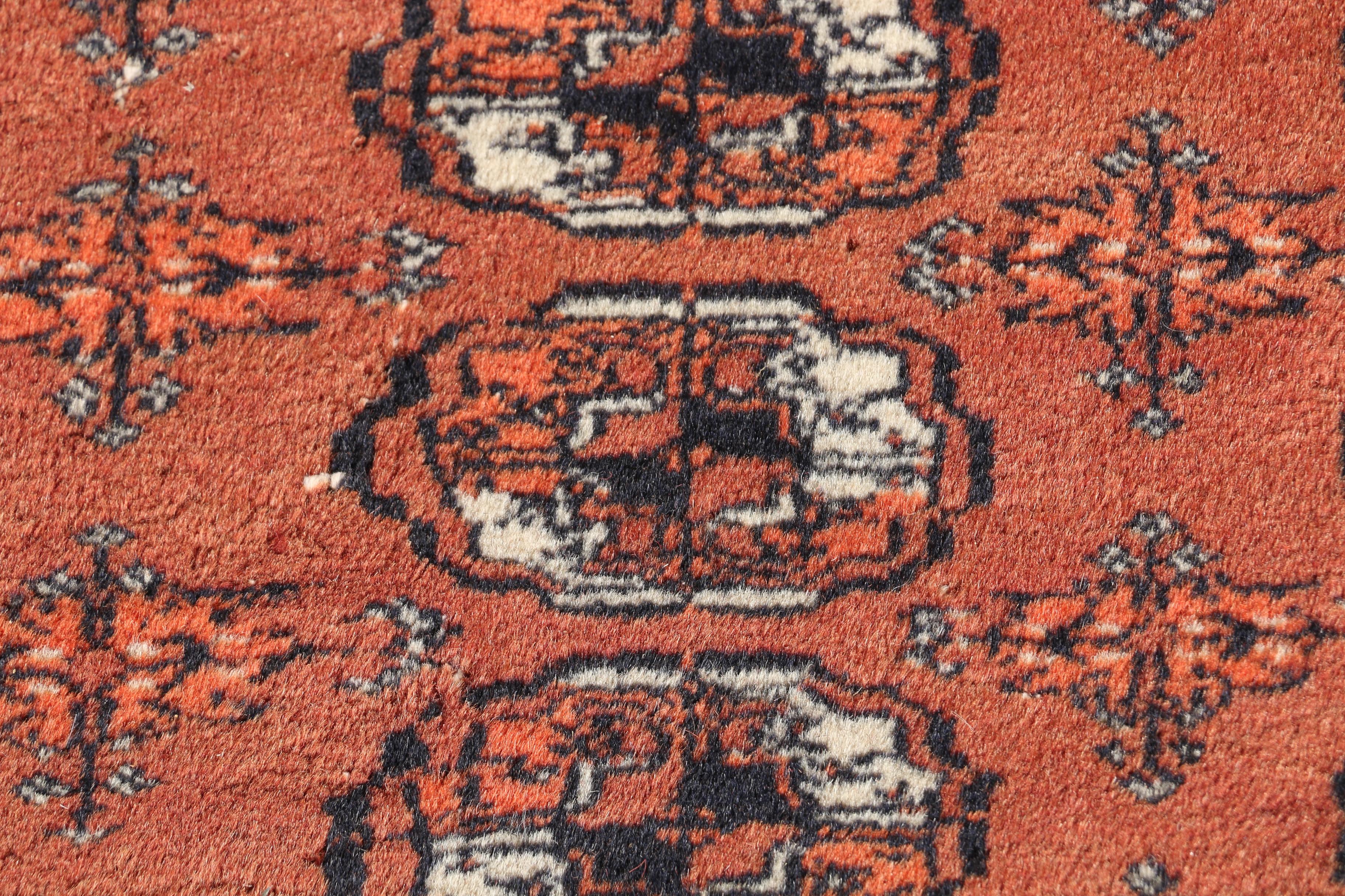 Hand-Knotted Turkmen Bokhara Area Rug