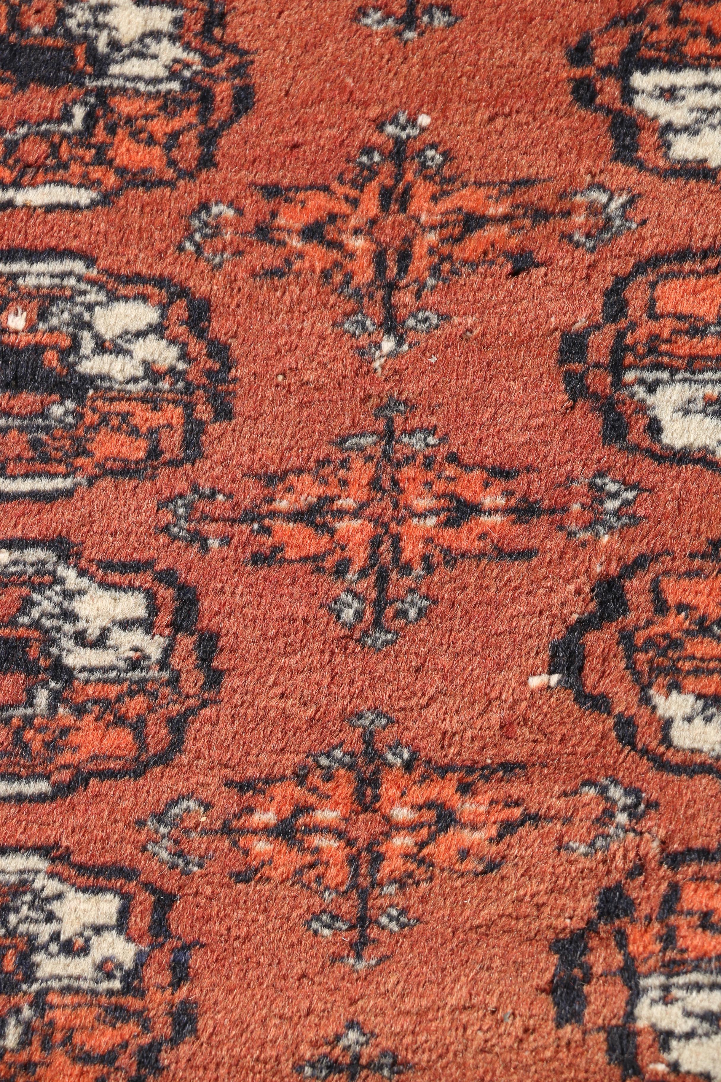Hand-Knotted Turkmen Bokhara Area Rug