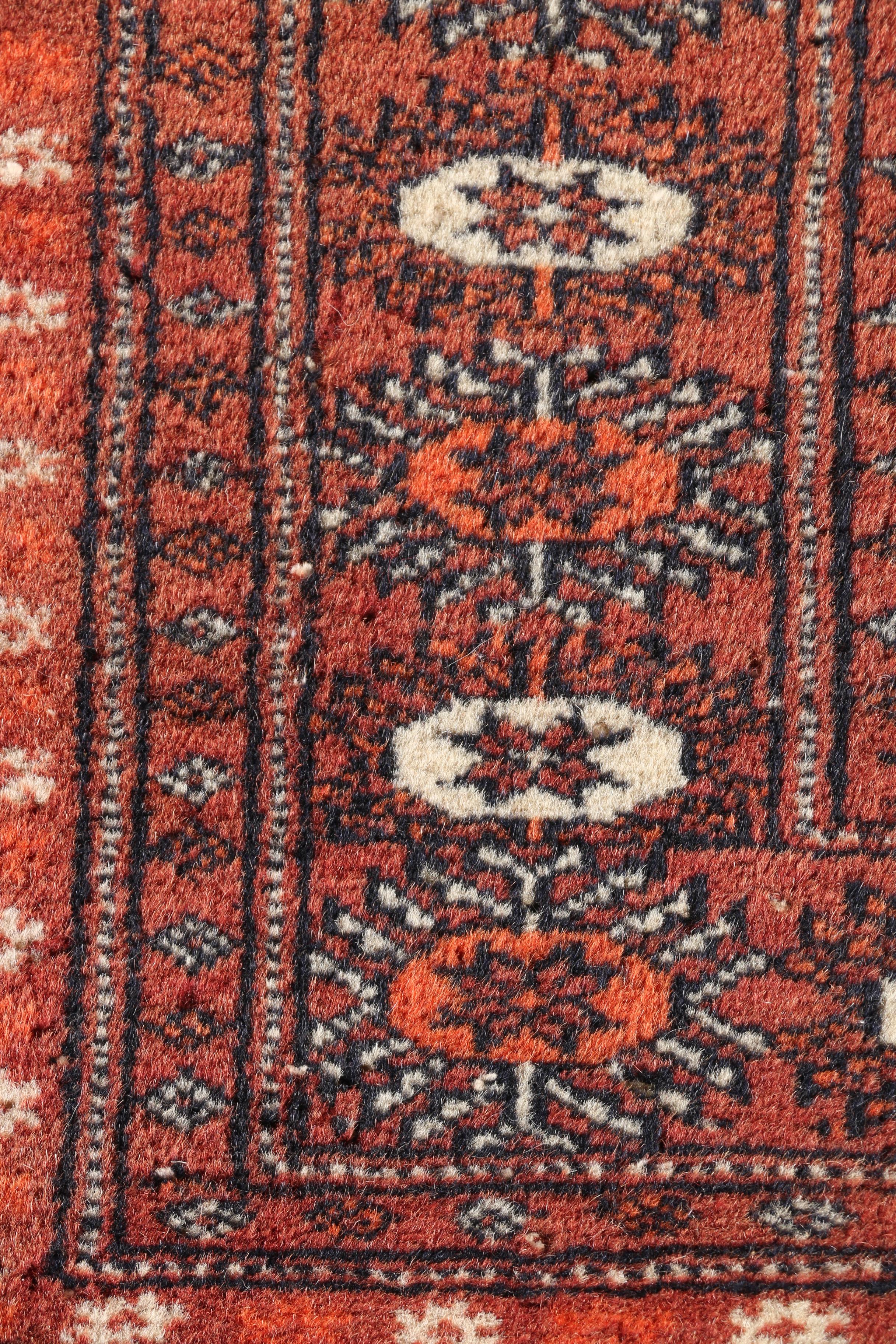 Hand-Knotted Turkmen Bokhara Area Rug