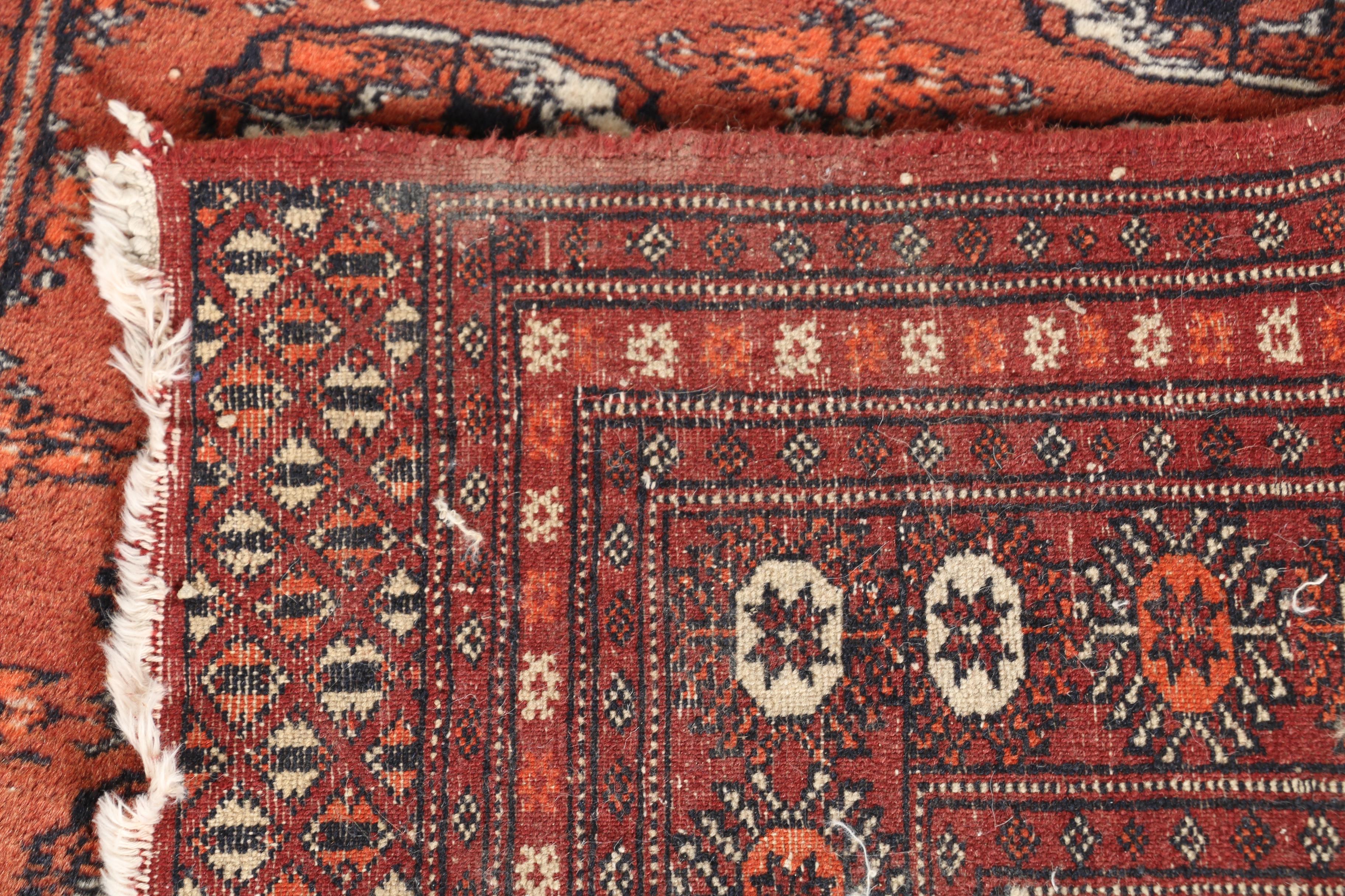 Hand-Knotted Turkmen Bokhara Area Rug