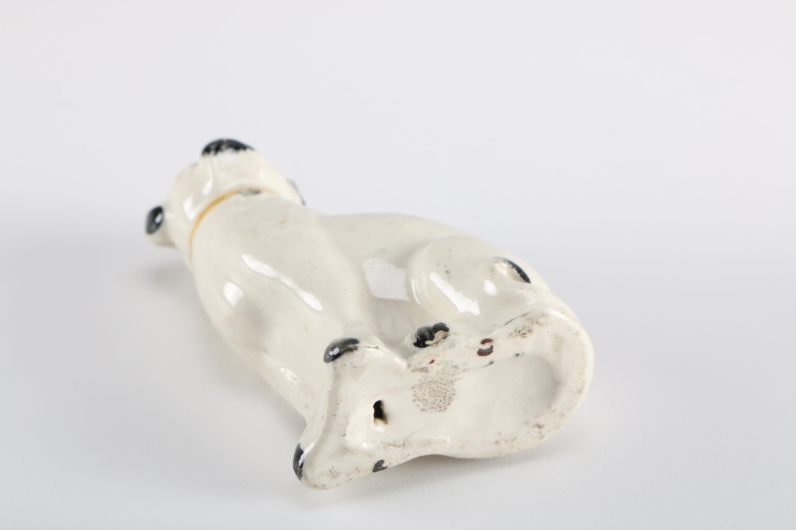 19th Century Staffordshire Miniature Whippet and Pug Dog Figurines