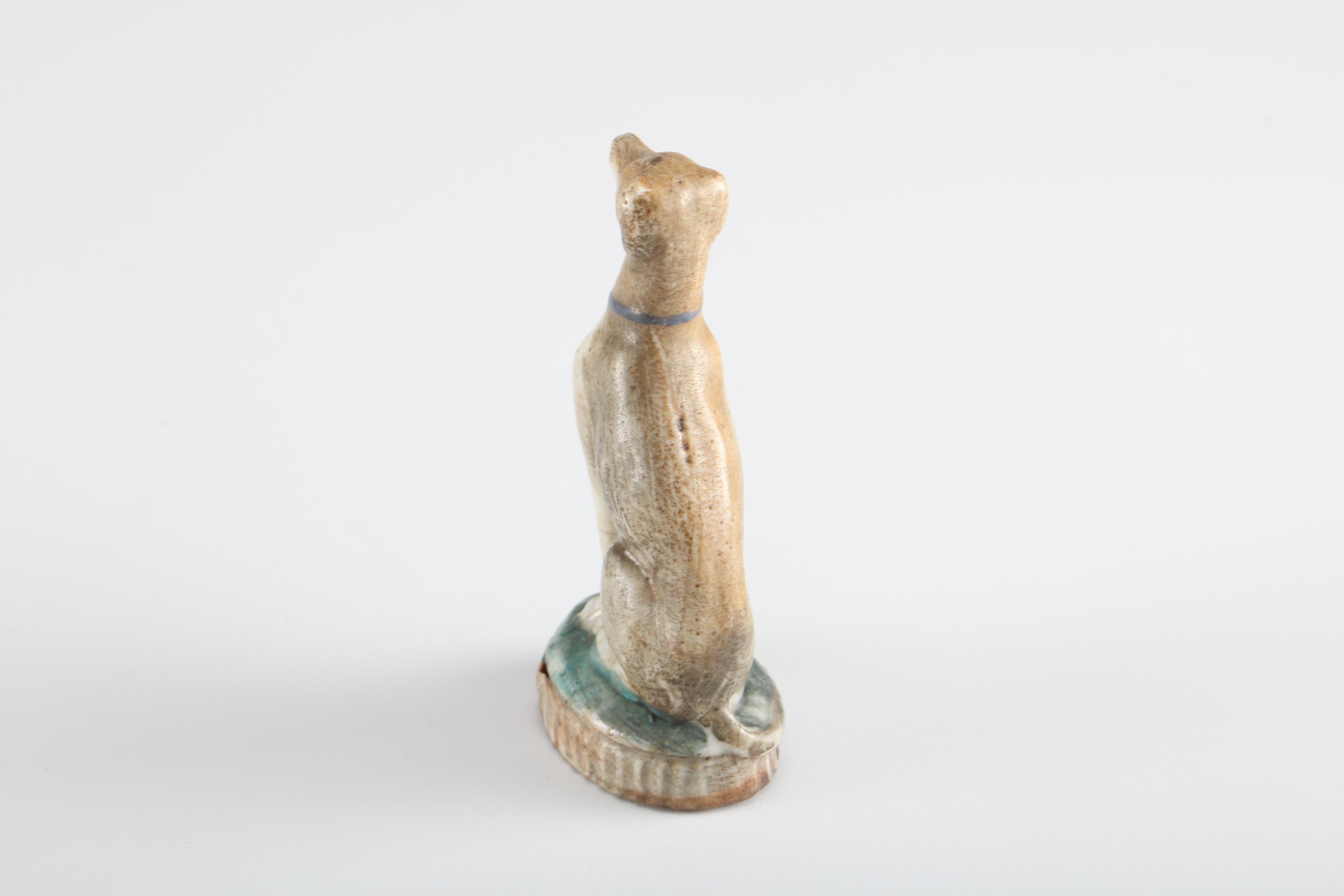 19th Century Staffordshire Miniature Whippet and Pug Dog Figurines