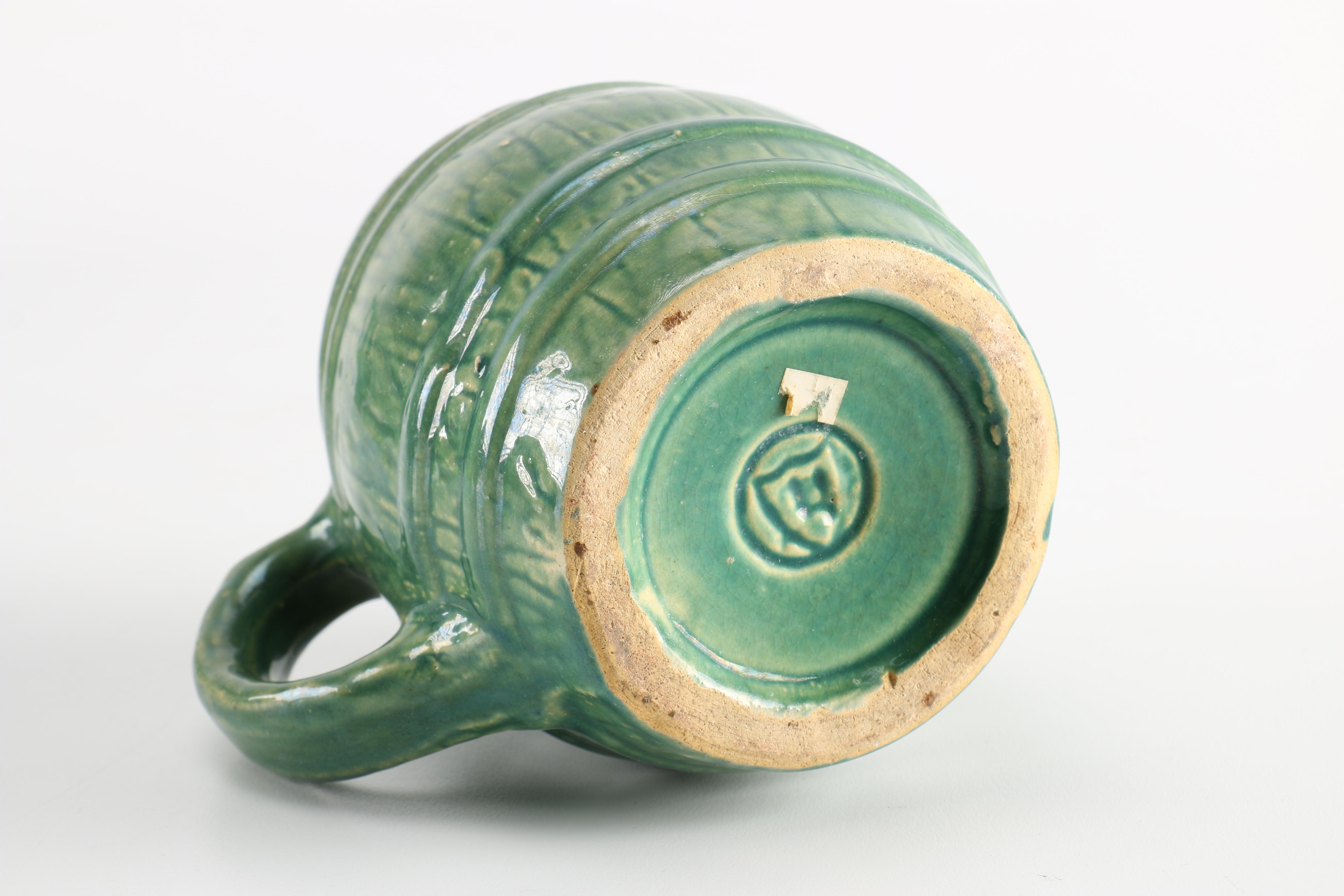 1920s McCoy Pottery Green Barrel Mugs