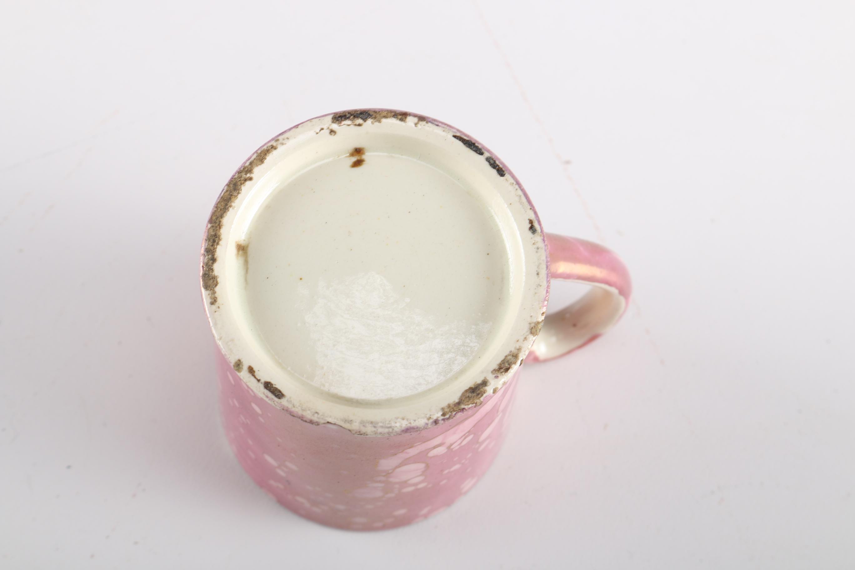 Antique Luster Decorated Earthenware Mug and Other European Pieces