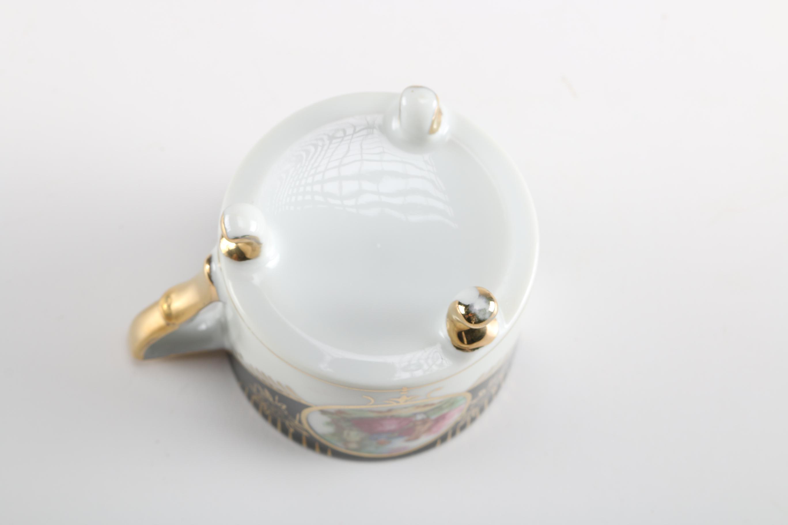 Antique Luster Decorated Earthenware Mug and Other European Pieces