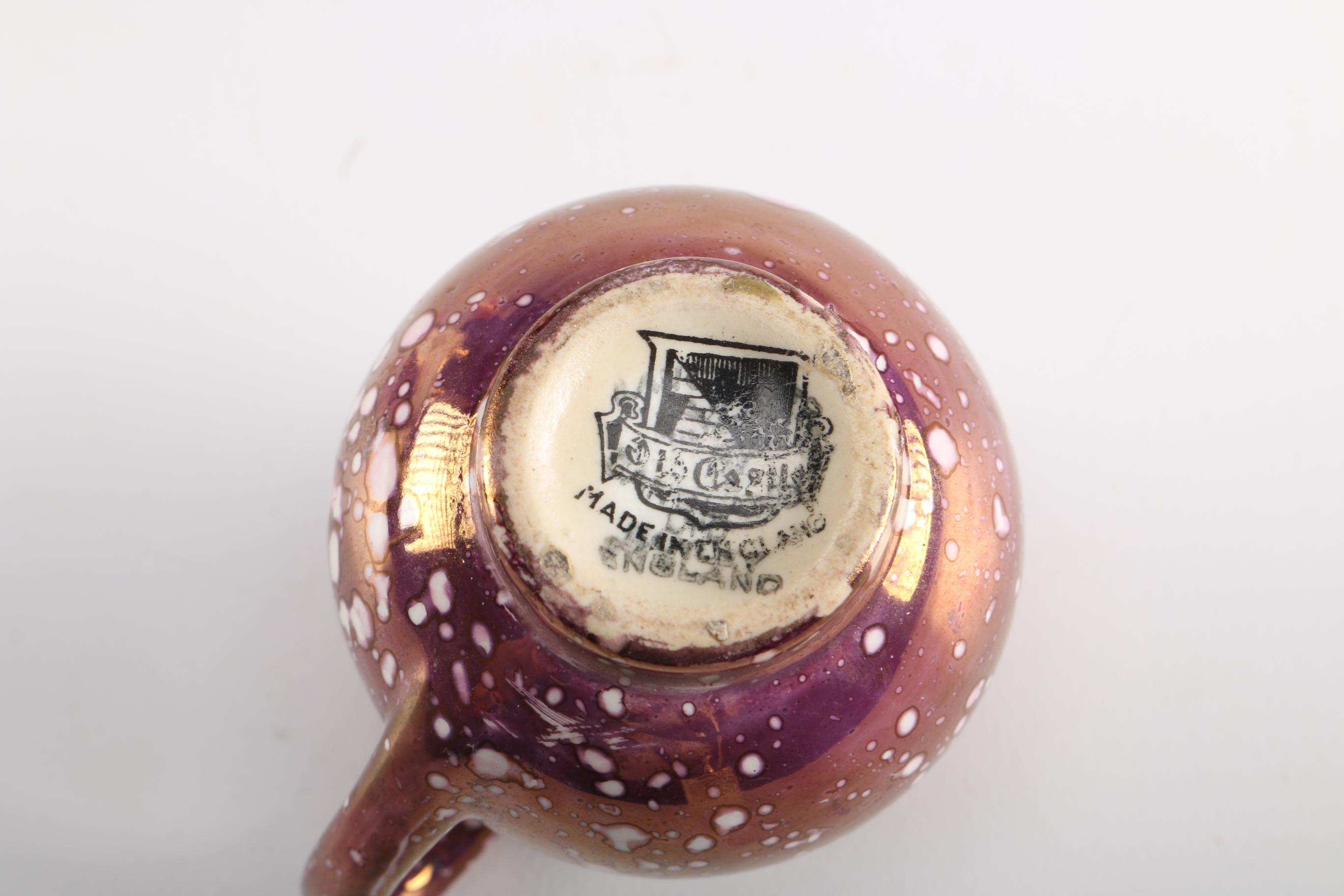 Antique Luster Decorated Earthenware Mug and Other European Pieces