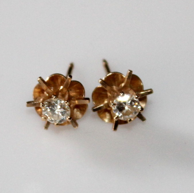 Gold and Diamond Earrings