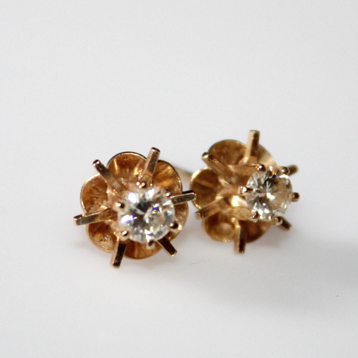 Gold and Diamond Earrings