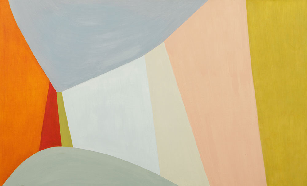 Beth Hertz 1973 Monumental Oil Painting "Blue Beacon II-Line Storm"