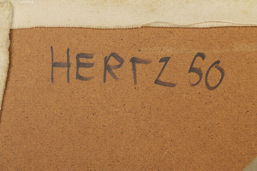 Beth Hertz 1973 Monumental Oil Painting "Blue Beacon II-Line Storm"