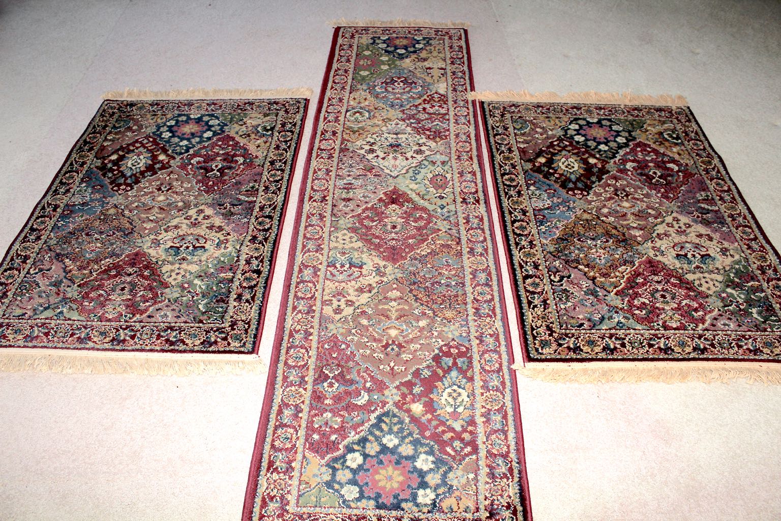 Amira "Calypso Burgundy" Machine Made Olefin Carpet Runner and Accent Rugs