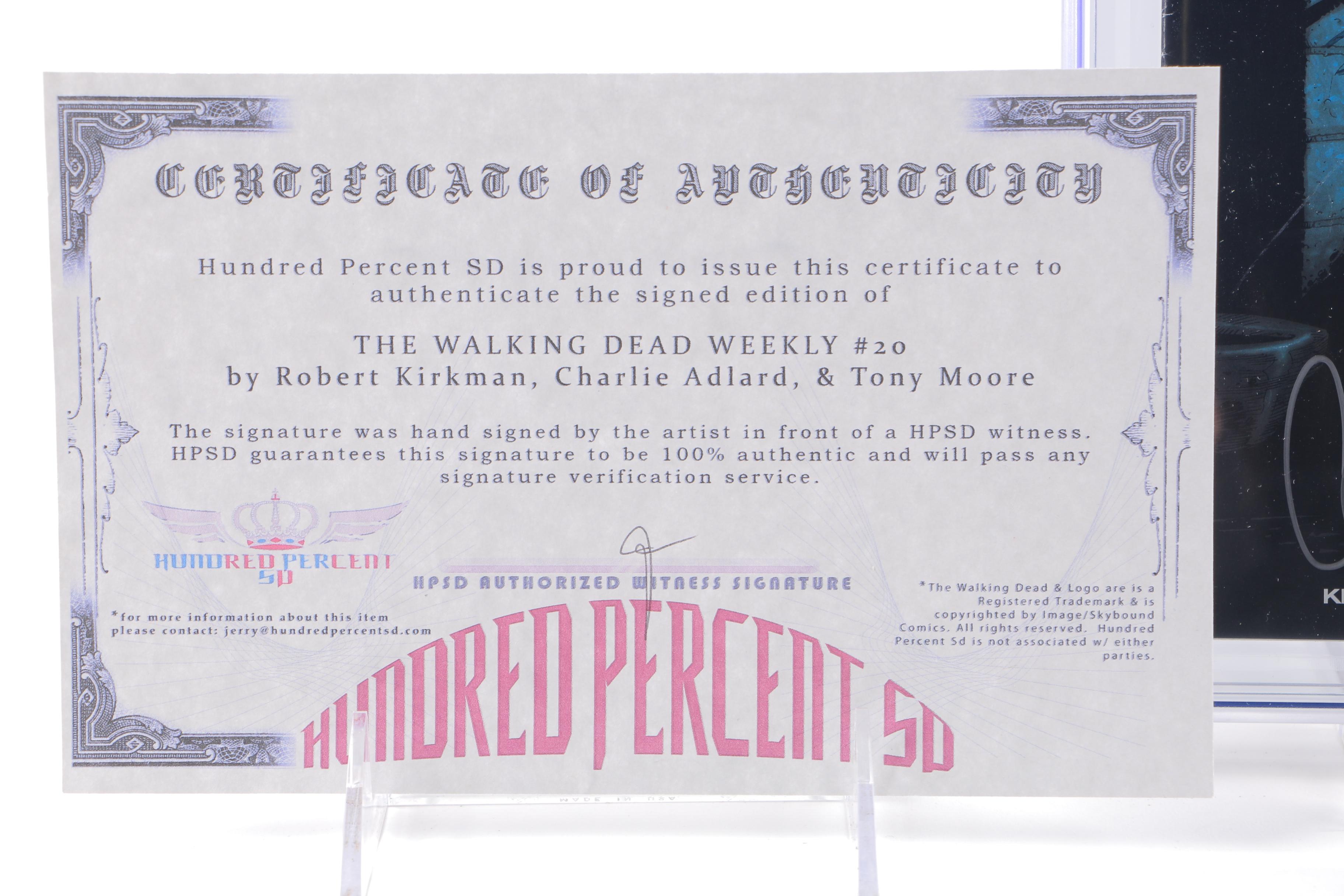 Robert Kirkman Signed and Graded "The Walking Dead" Comic #20