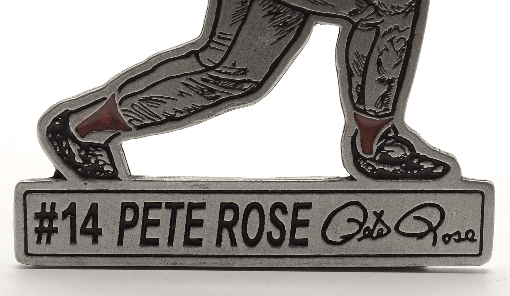 1969 Pete Rose Baseball Card and Pewter Statue