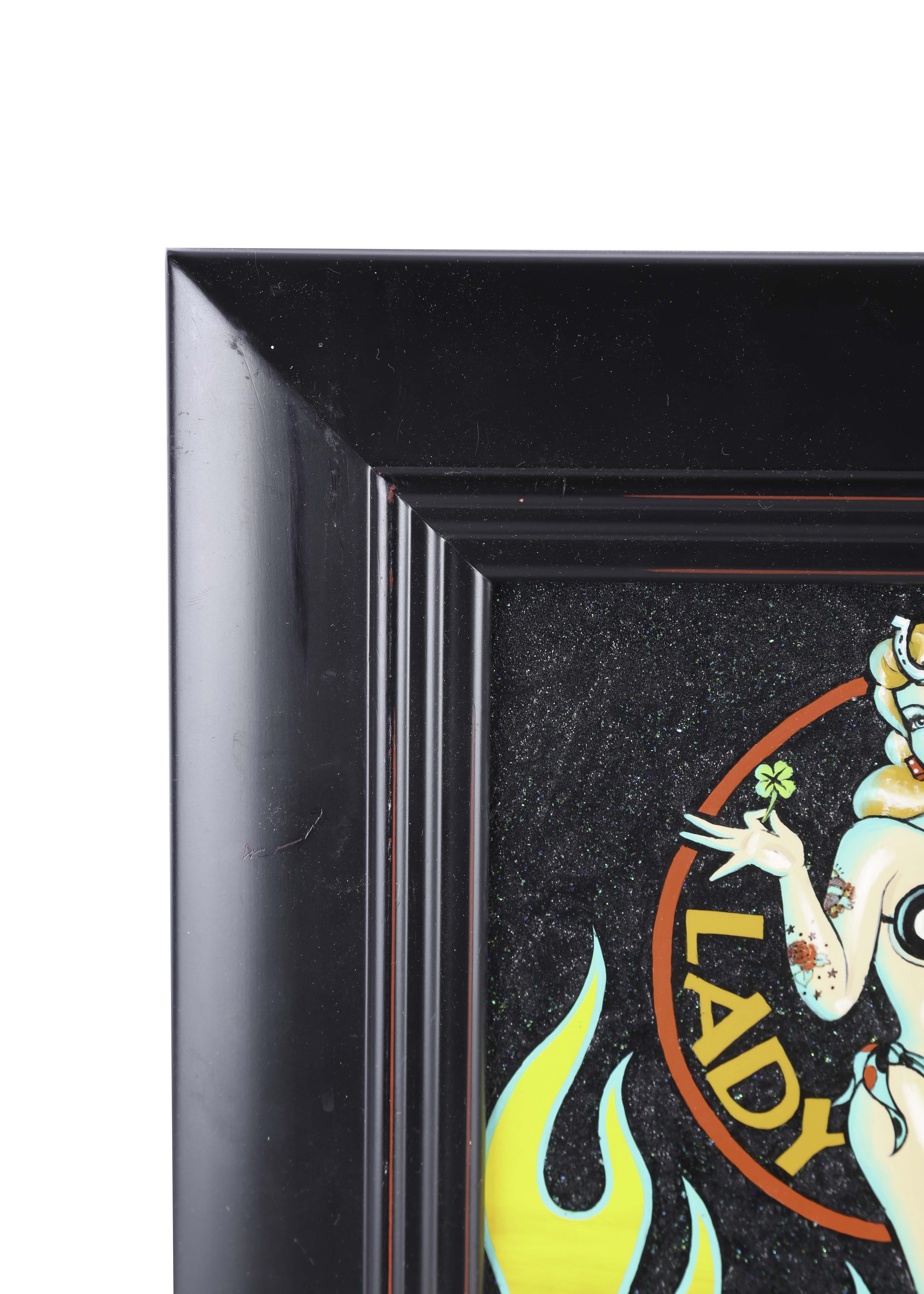 Kirsten Easthope Original Mixed Media Painting "Old School Lady Luck"