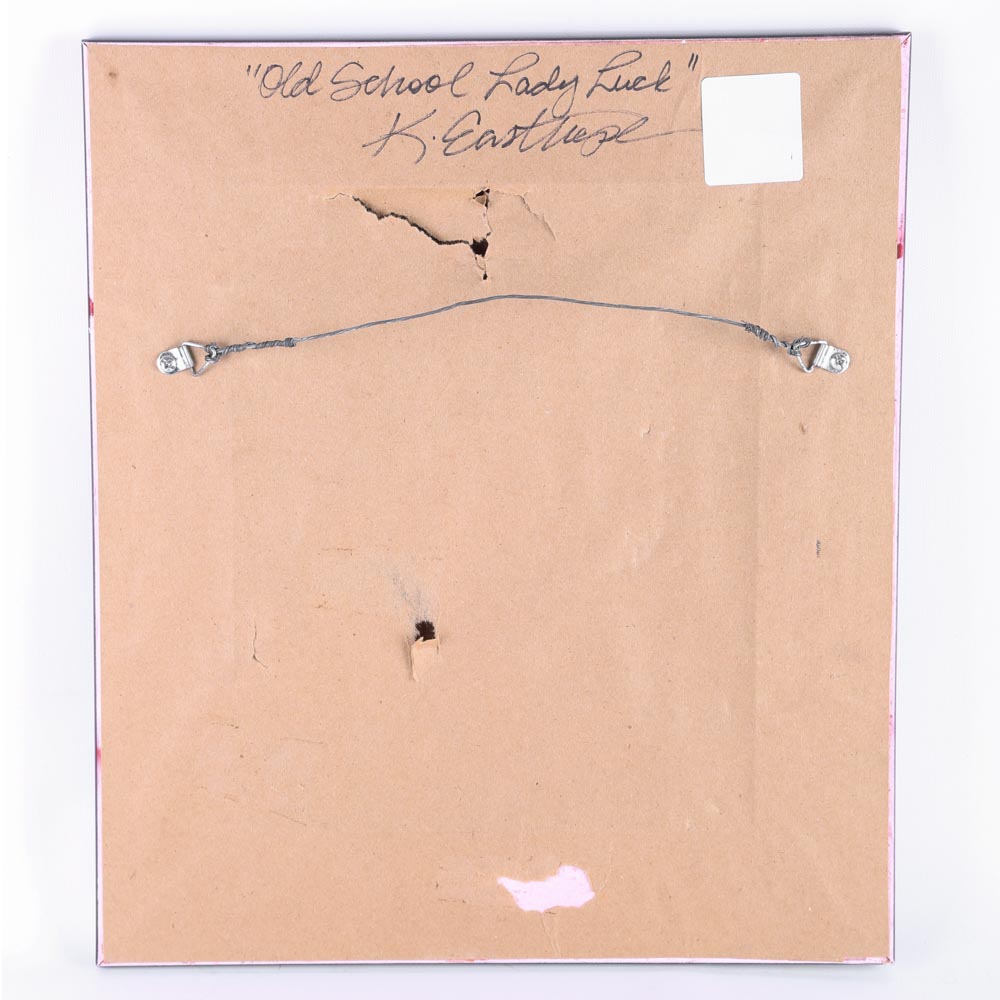 Kirsten Easthope Original Mixed Media Painting "Old School Lady Luck"