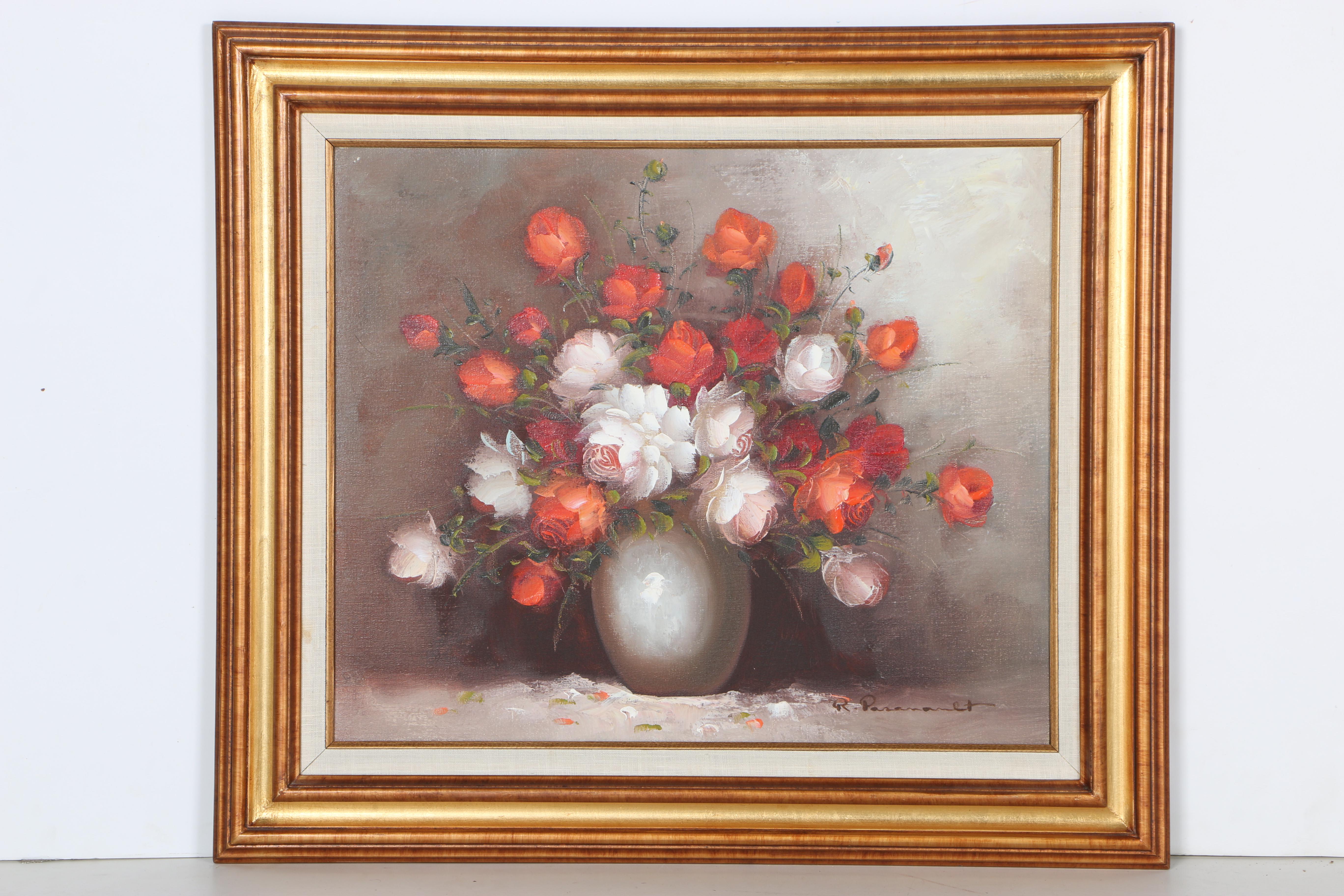 R. Pasanault Signed Original Oil on Canvas Still Life Paintings