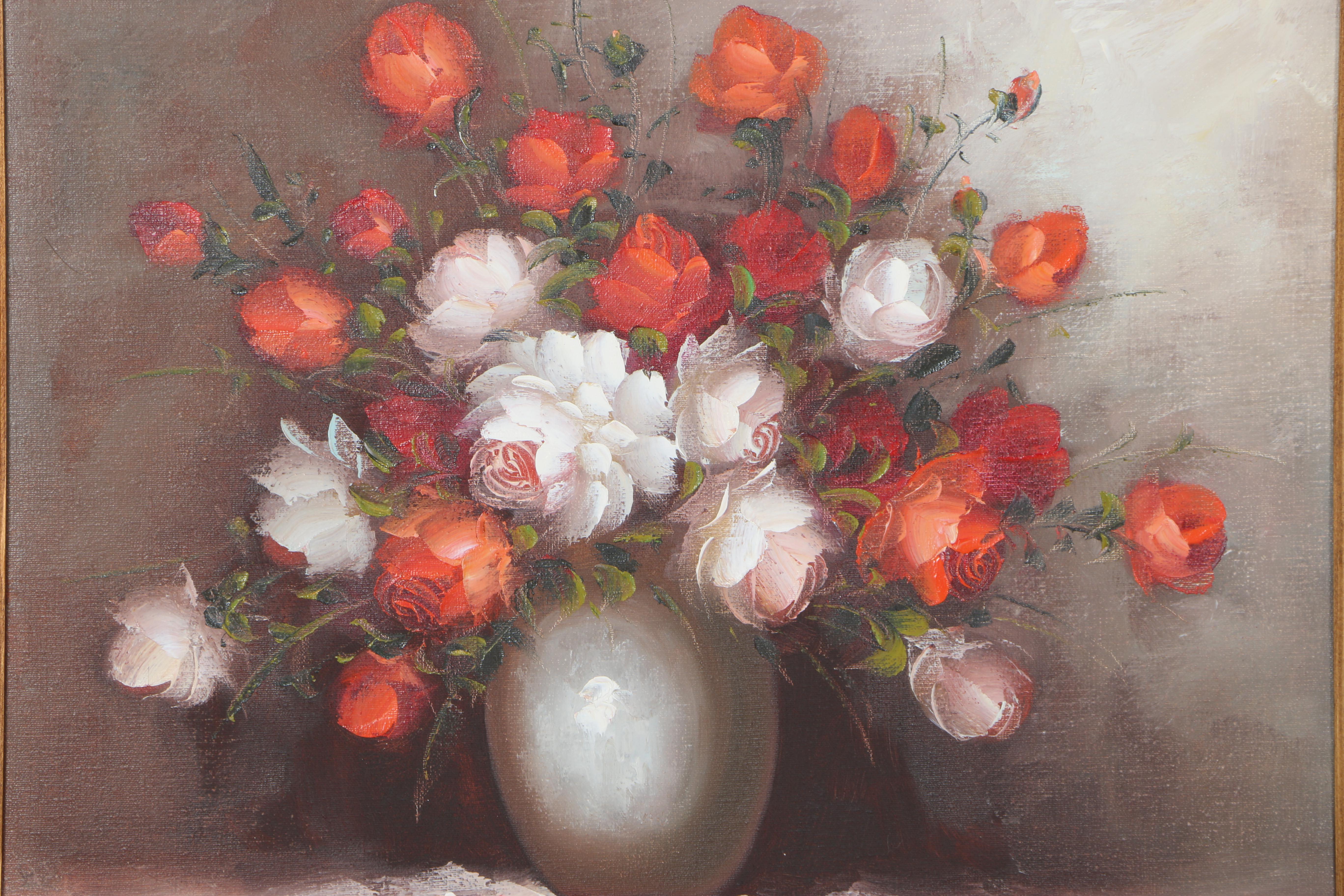 R. Pasanault Signed Original Oil on Canvas Still Life Paintings