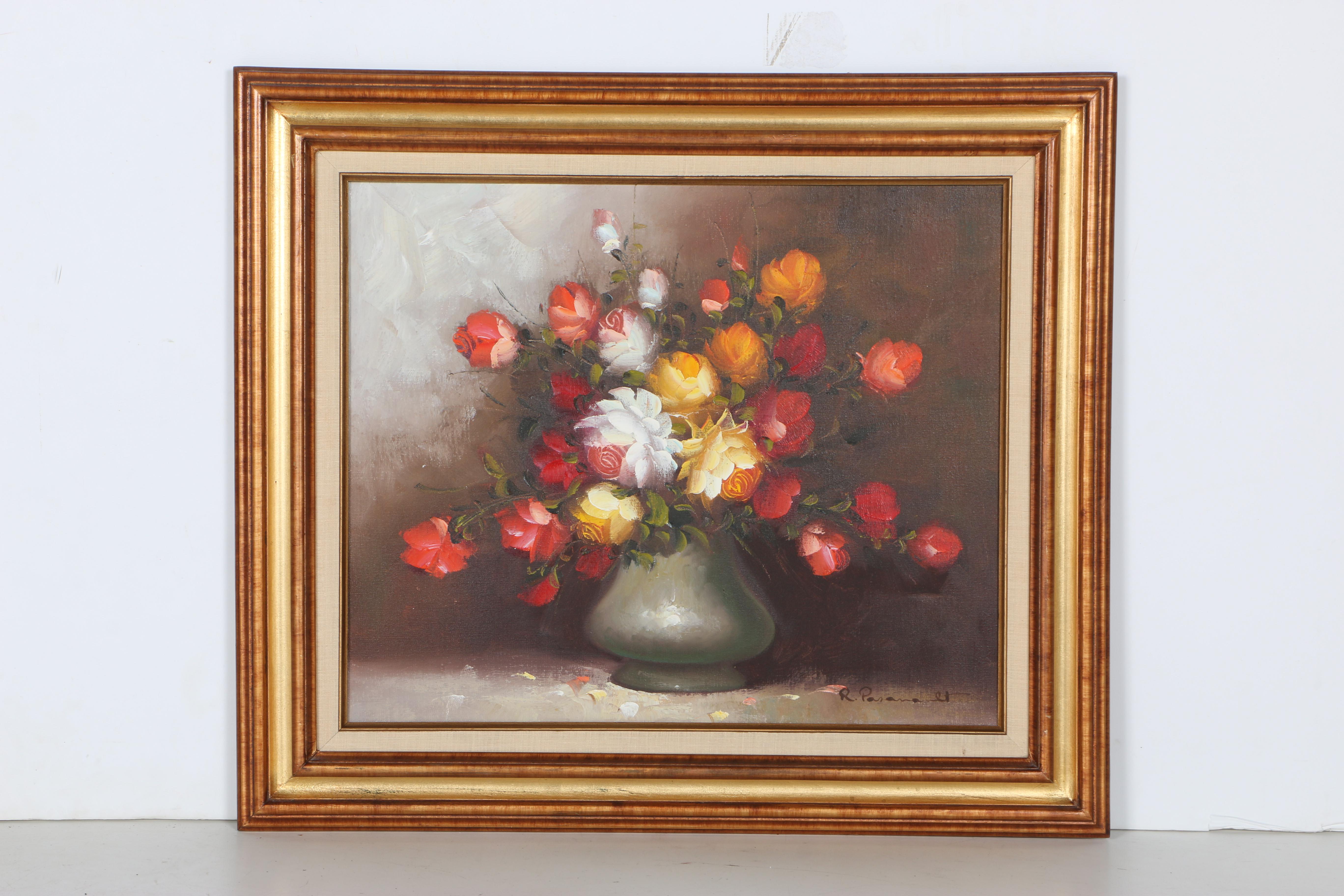 R. Pasanault Signed Original Oil on Canvas Still Life Paintings