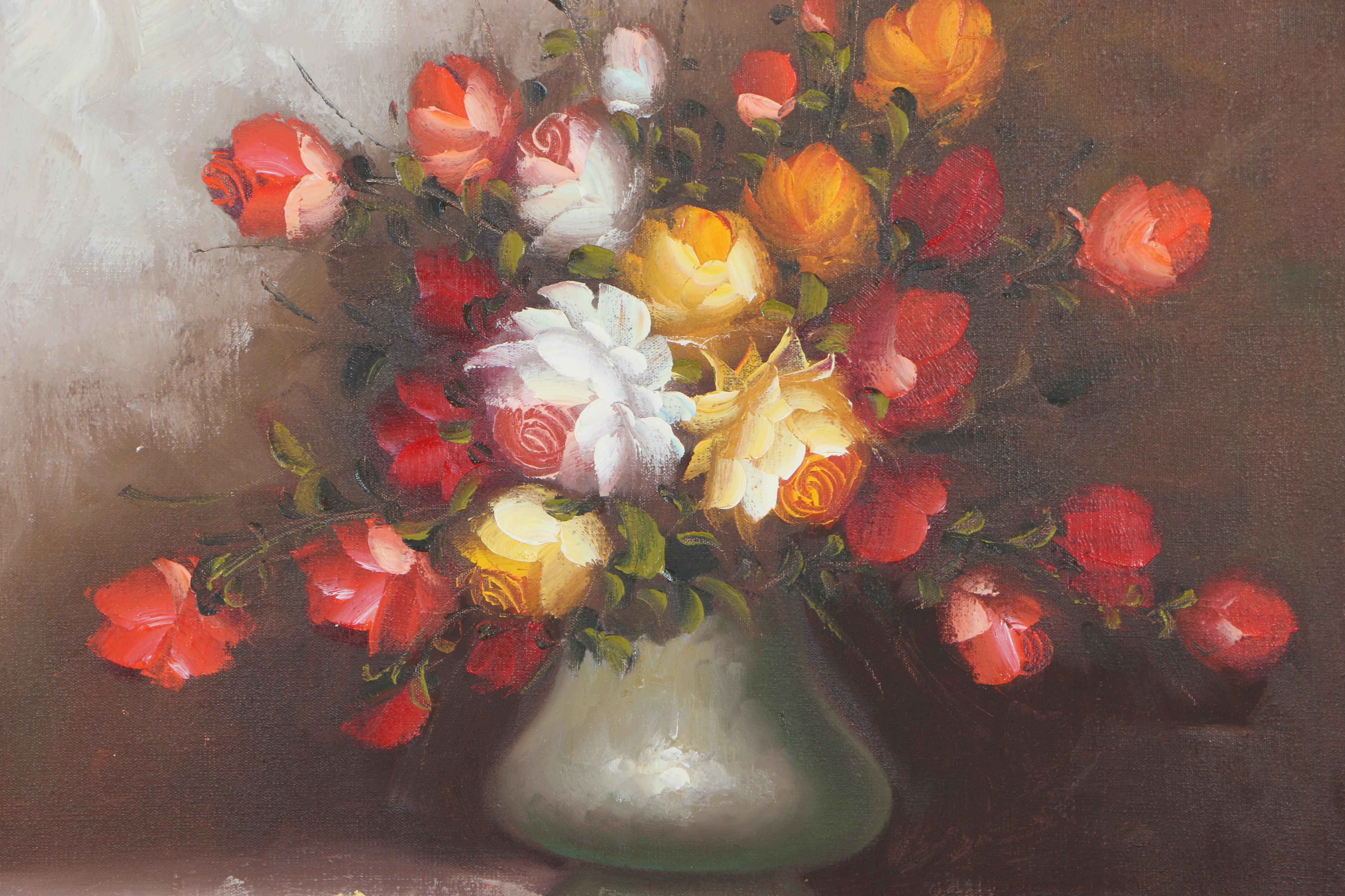 R. Pasanault Signed Original Oil on Canvas Still Life Paintings