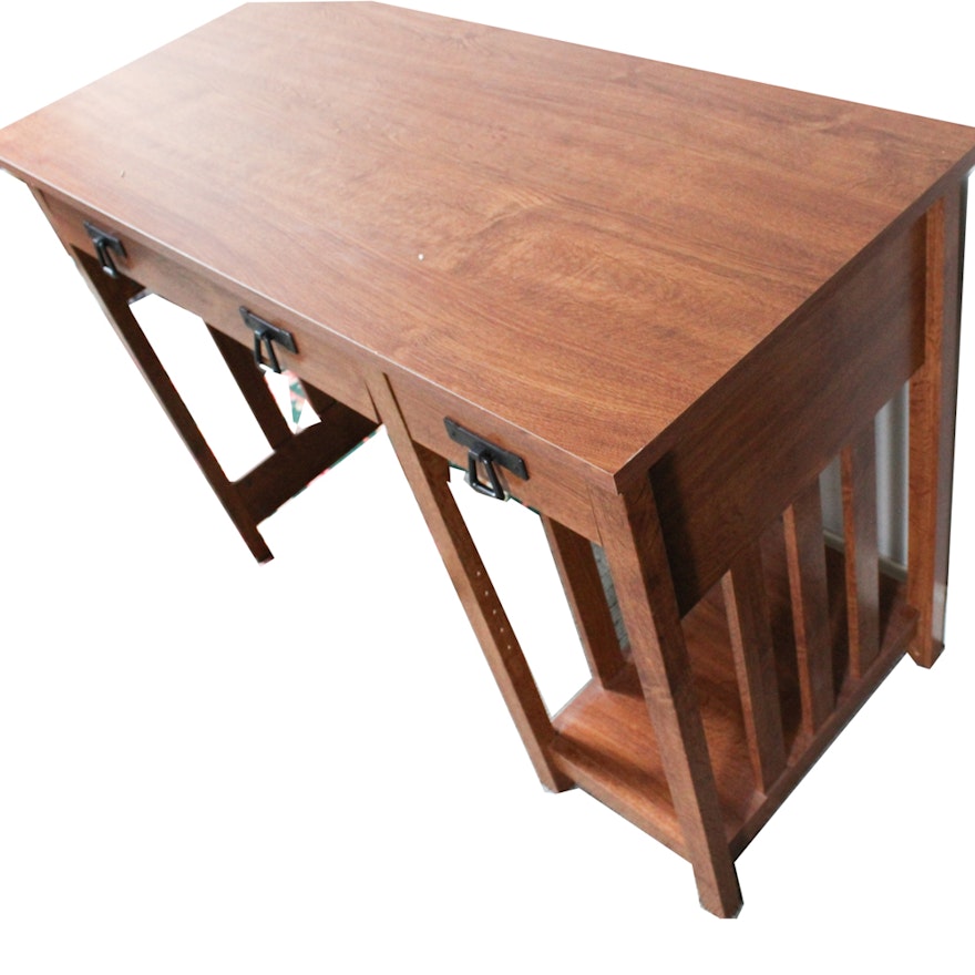 Oak Veneer Mission Style Computer Desk