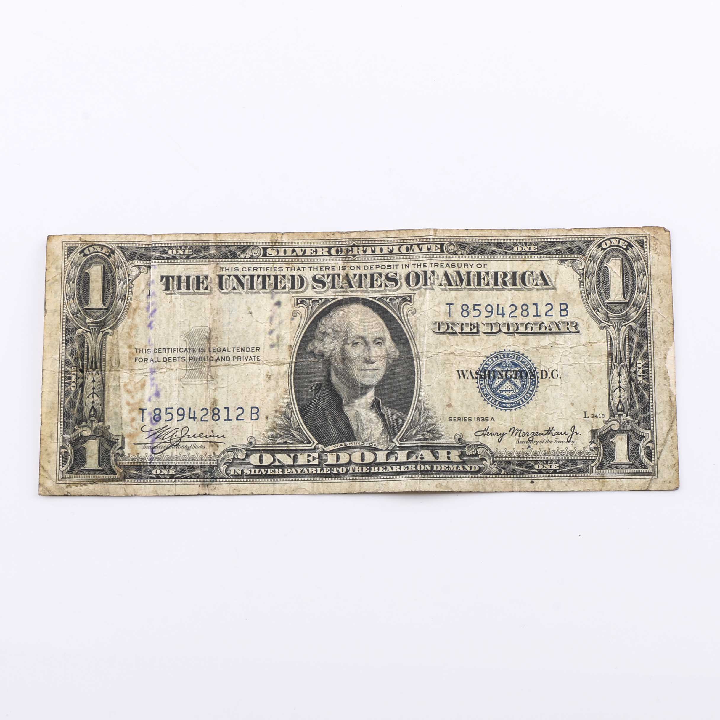 WWII "Short Snorter" One-Dollar Silver Certificate