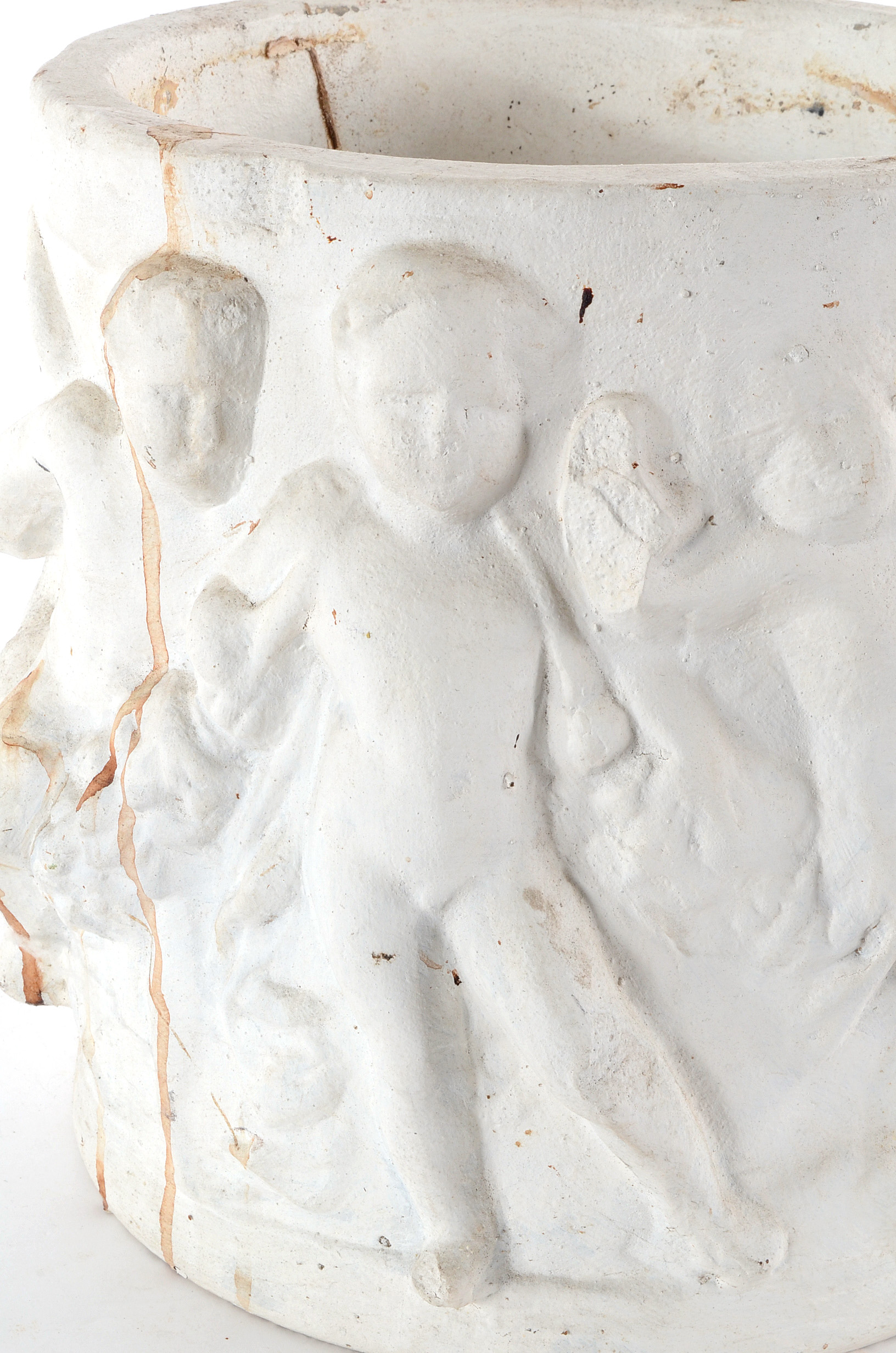 Vintage Cast Planter with Putti