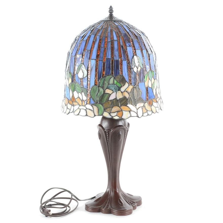 Resin and Stained Glass Table Lamp