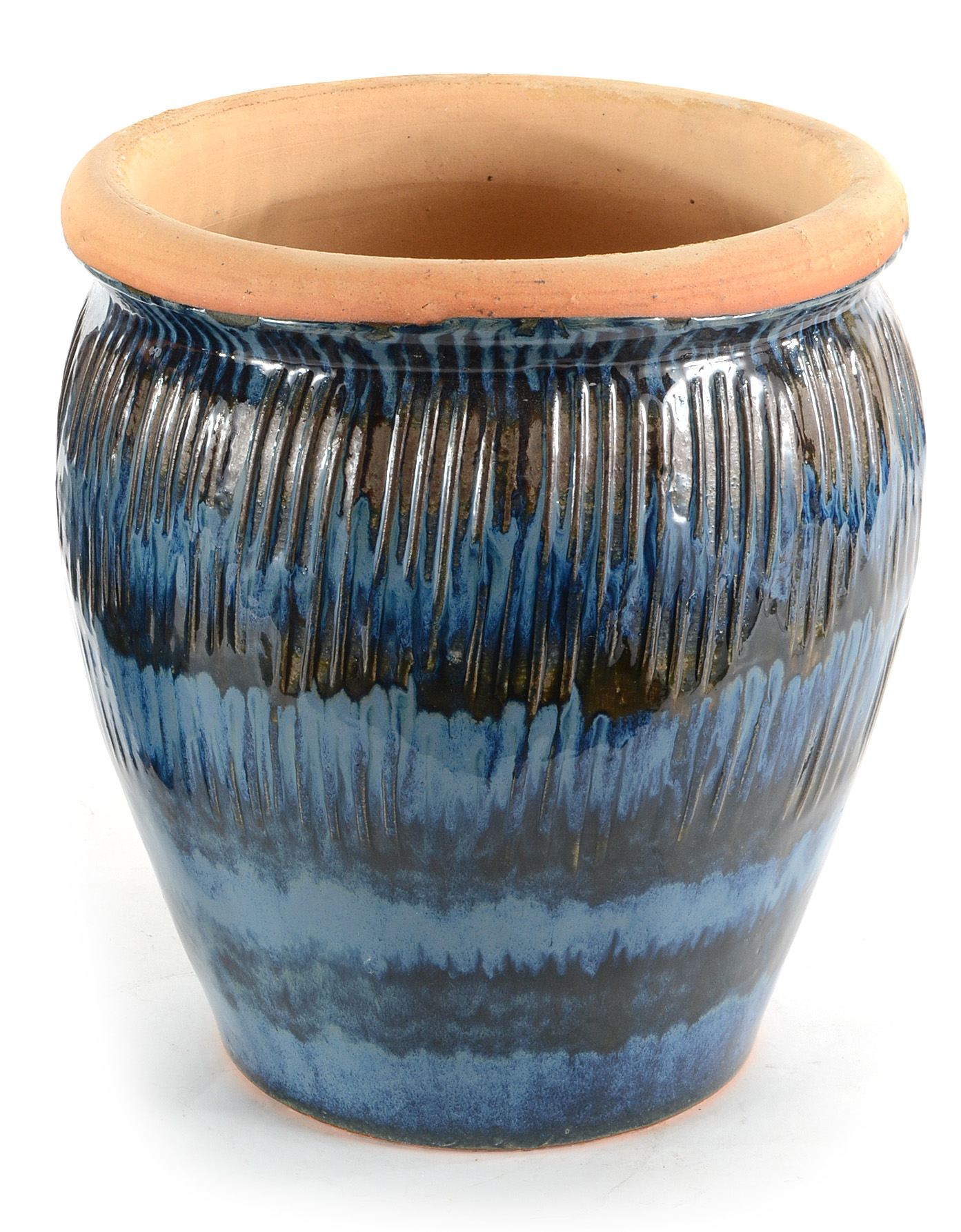 Imperial Blue Glazed Garden Planters