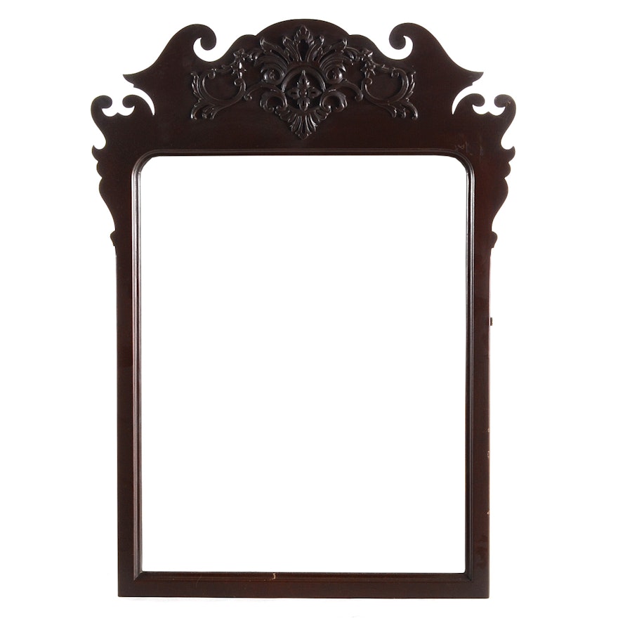 Wall Mirror with Carved Crest
