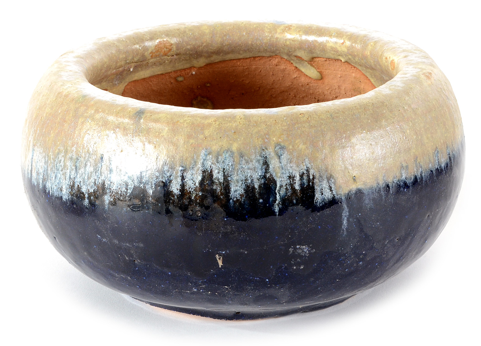 Ivory and Cobalt Blue Glazed Garden Planters