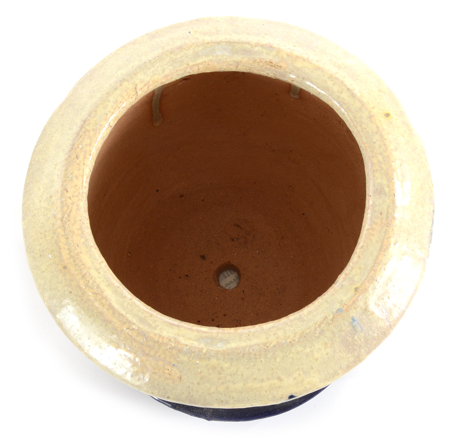 Ivory and Cobalt Blue Glazed Garden Planters