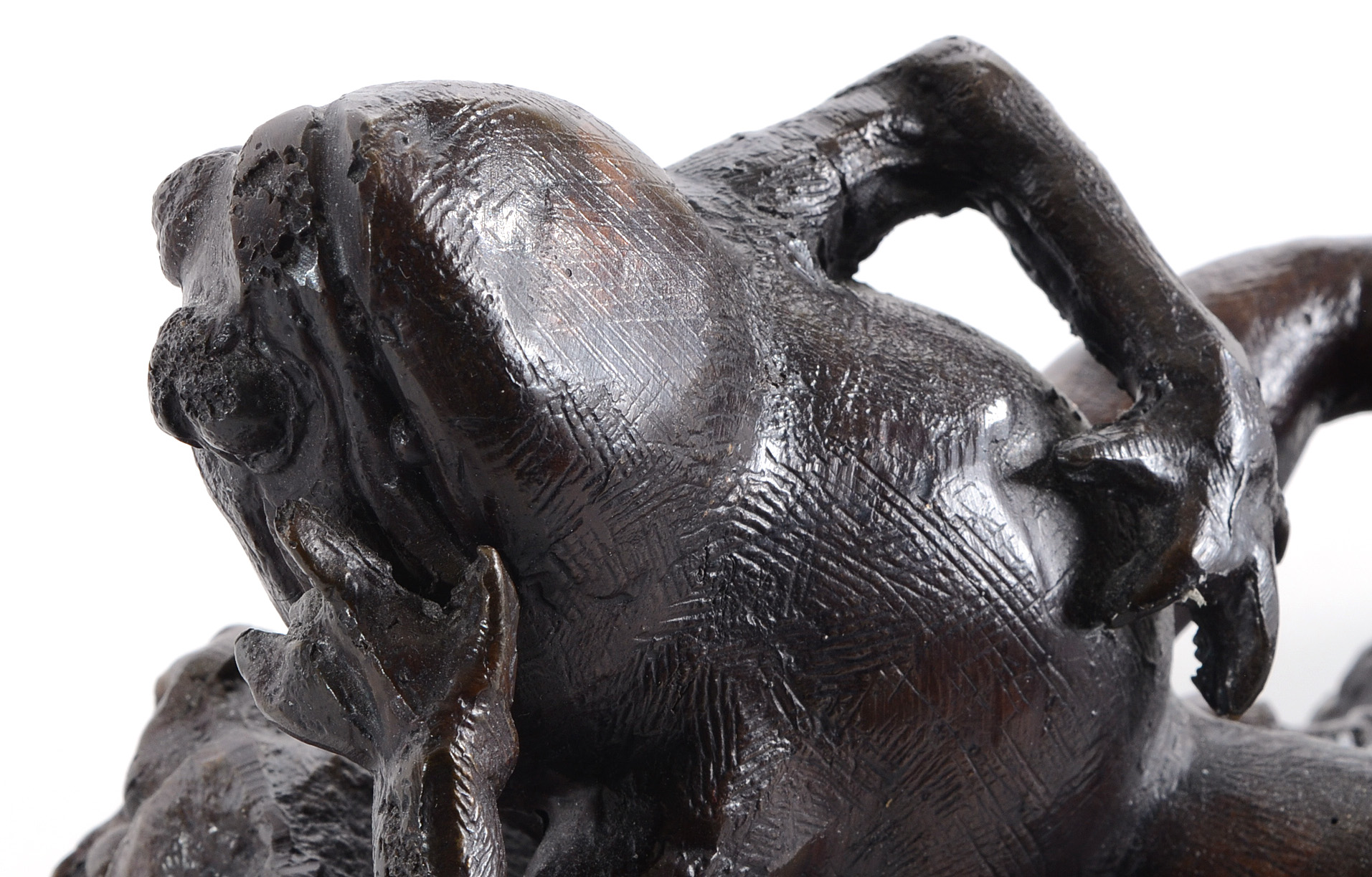 Bronze Reclining Frog Sculpture