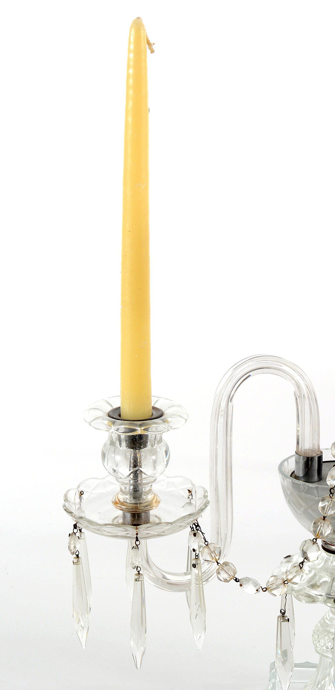 Pair of Glass Candelabras